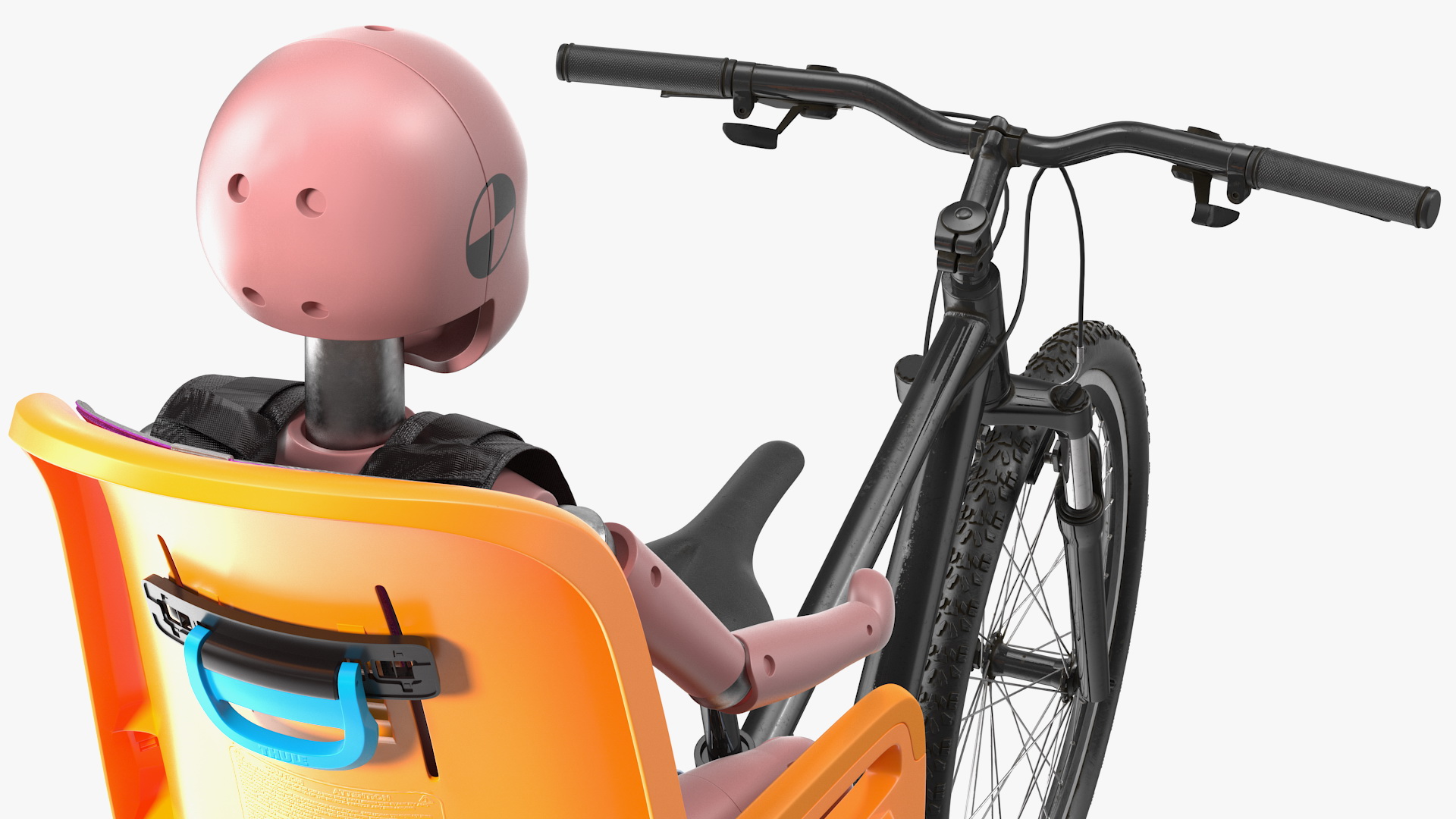 3D Bike with Child Crash Test Dummy in Thule Safety Seat model