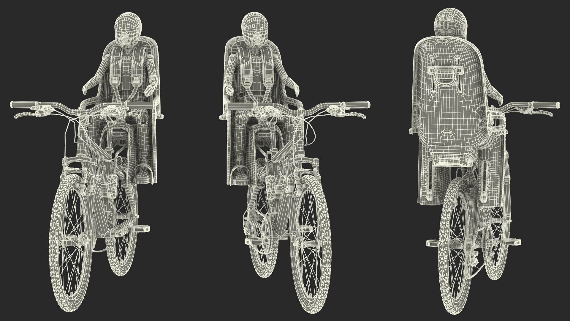 3D Bike with Child Crash Test Dummy in Thule Safety Seat model