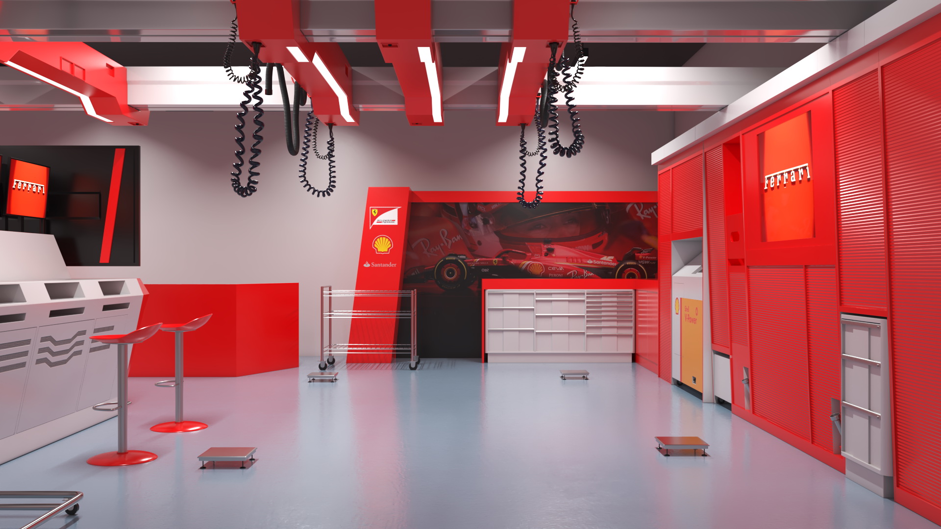 3D Formula 1 Garage Rigged model