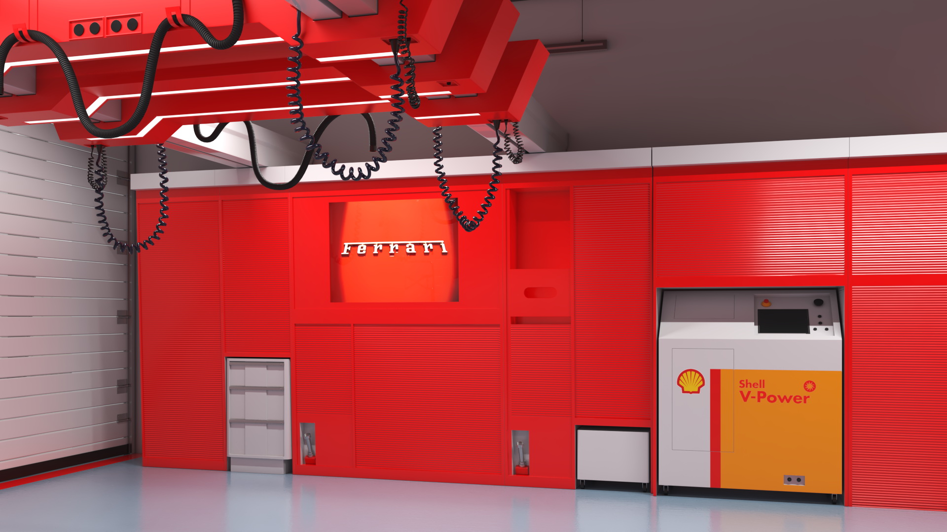 3D Formula 1 Garage Rigged model