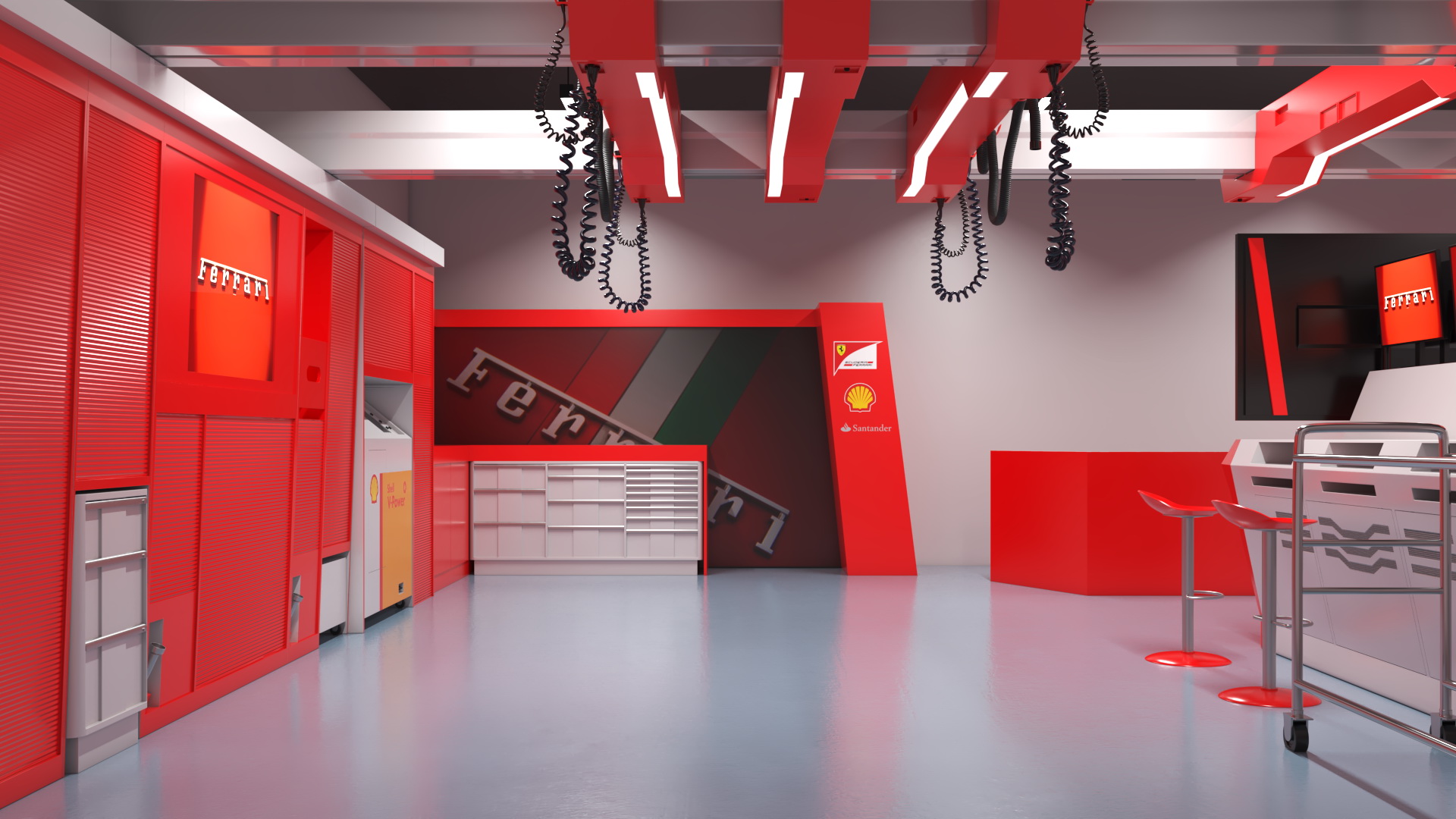 3D Formula 1 Garage Rigged model