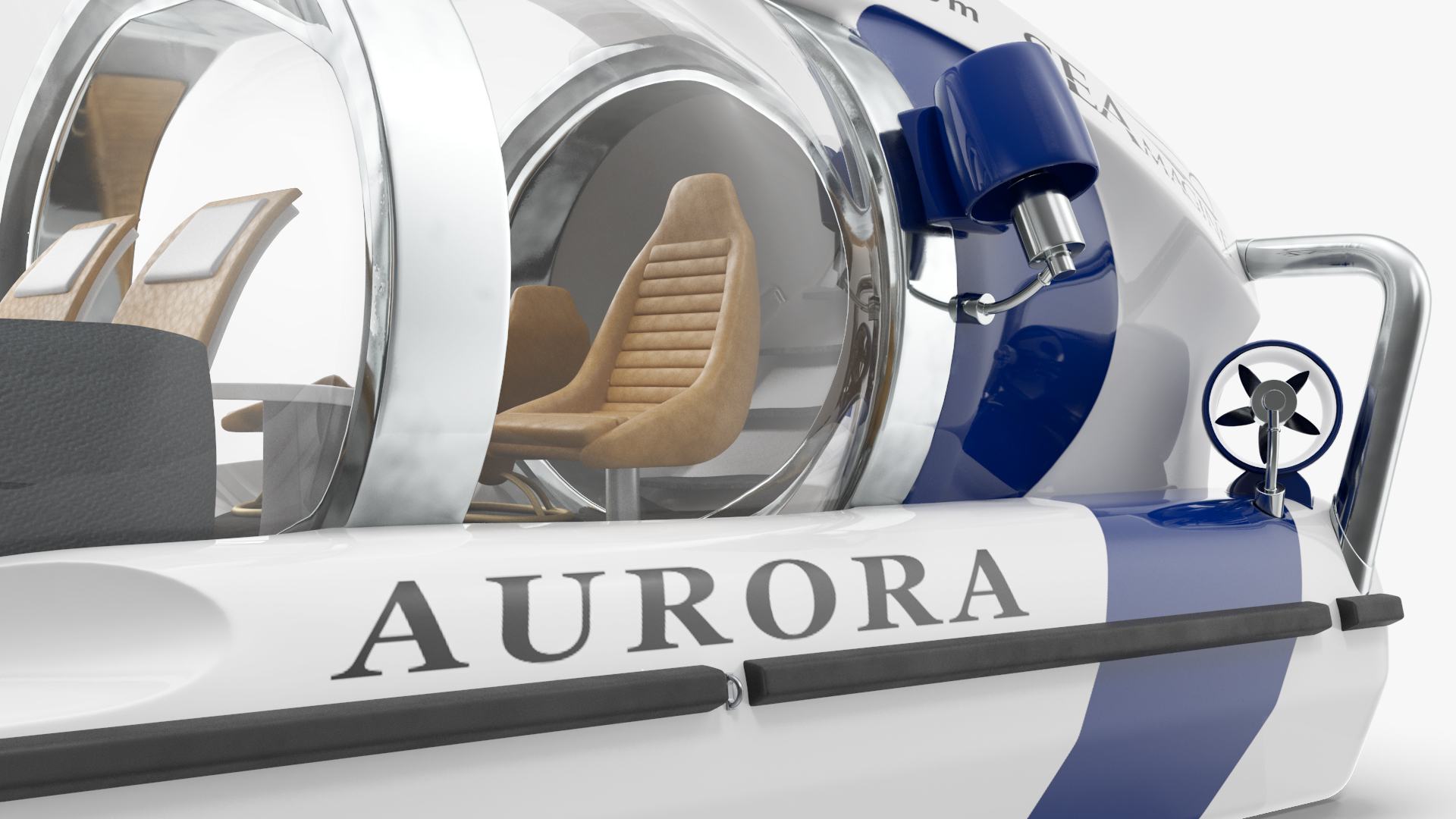 3D AURORA 6 Luxury Private Submarine model