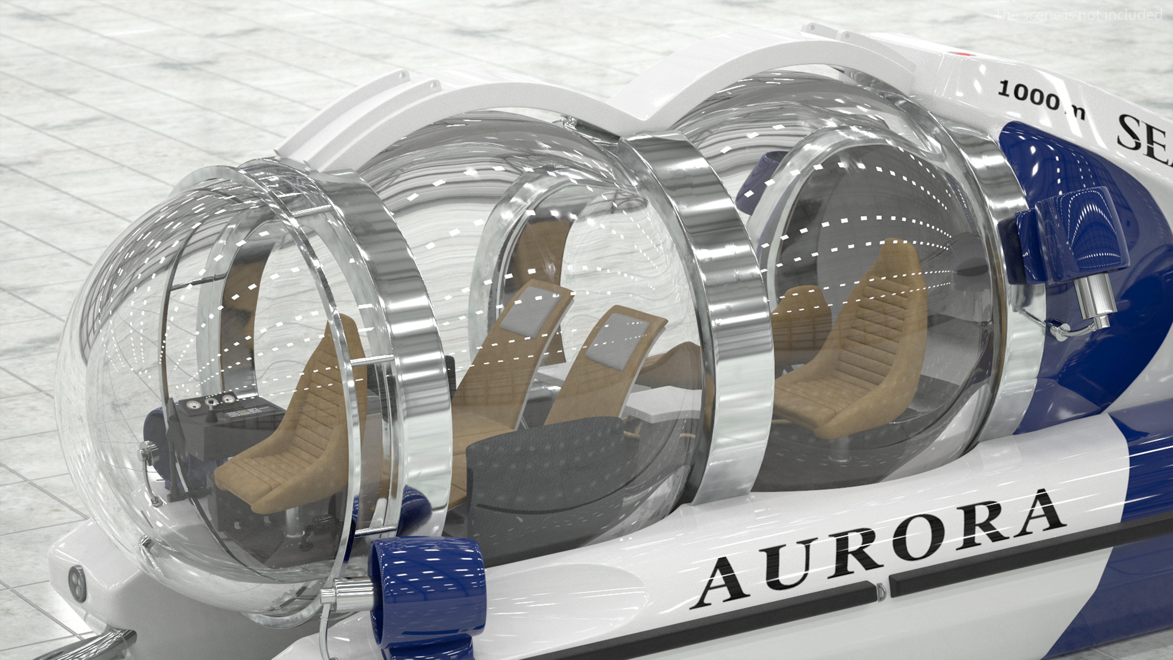 3D AURORA 6 Luxury Private Submarine model