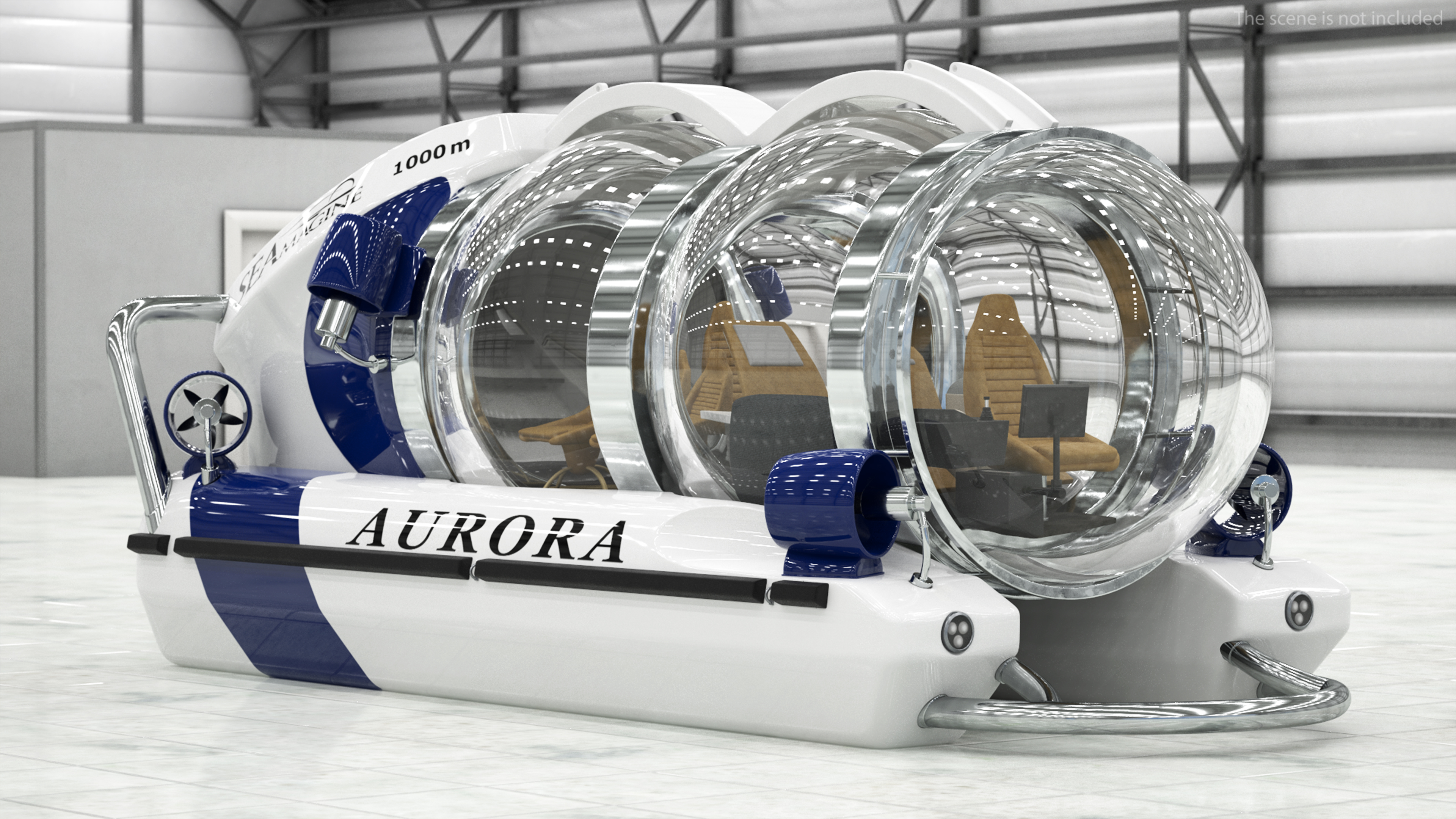 3D AURORA 6 Luxury Private Submarine model