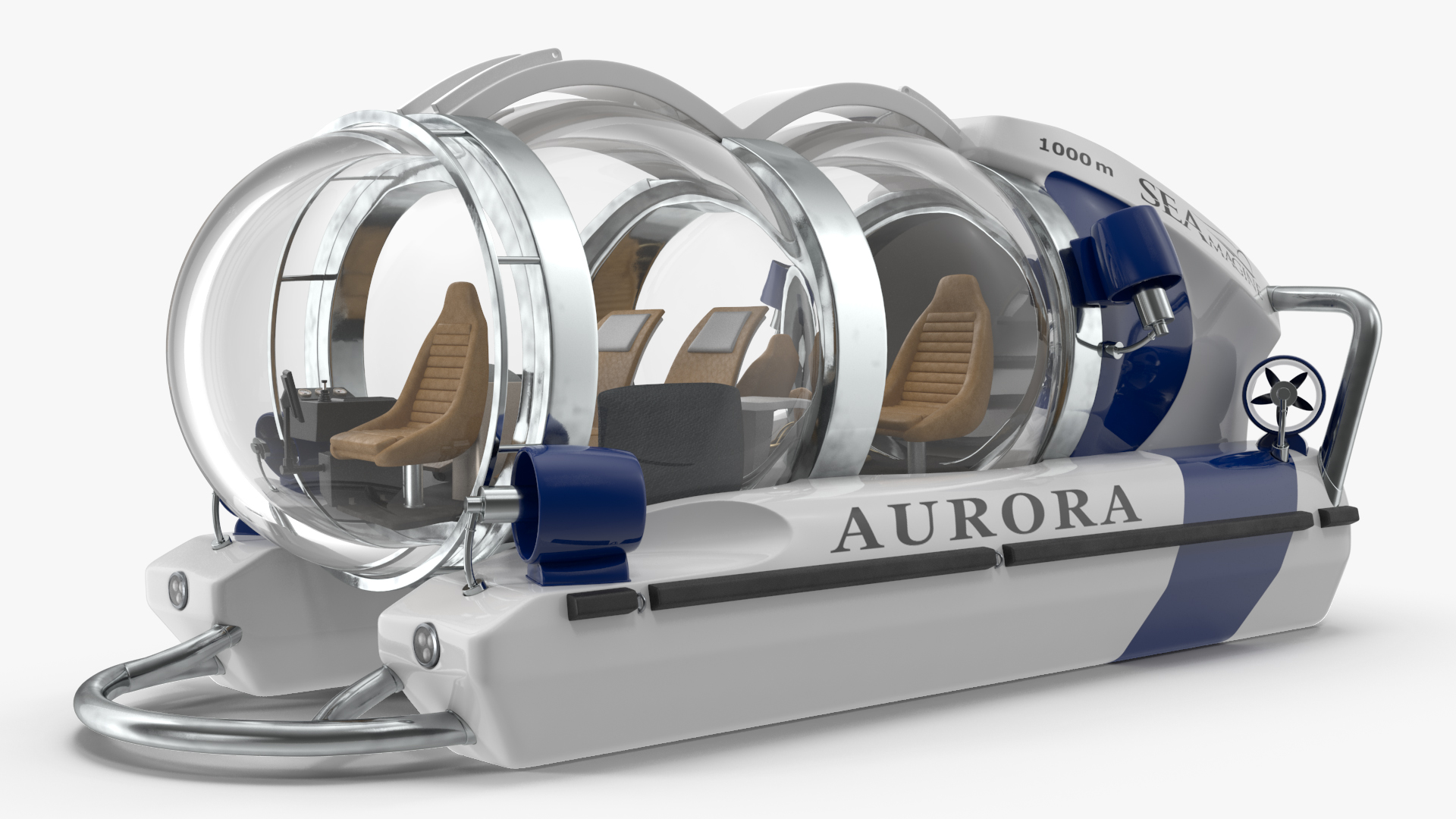 3D AURORA 6 Luxury Private Submarine model