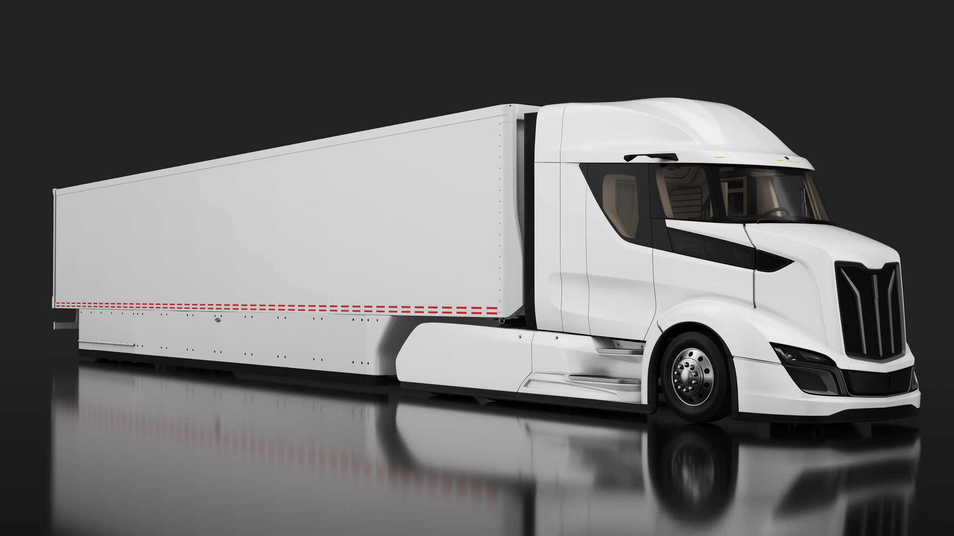 3D Advanced Long Haul Truck and Trailer Rigged model