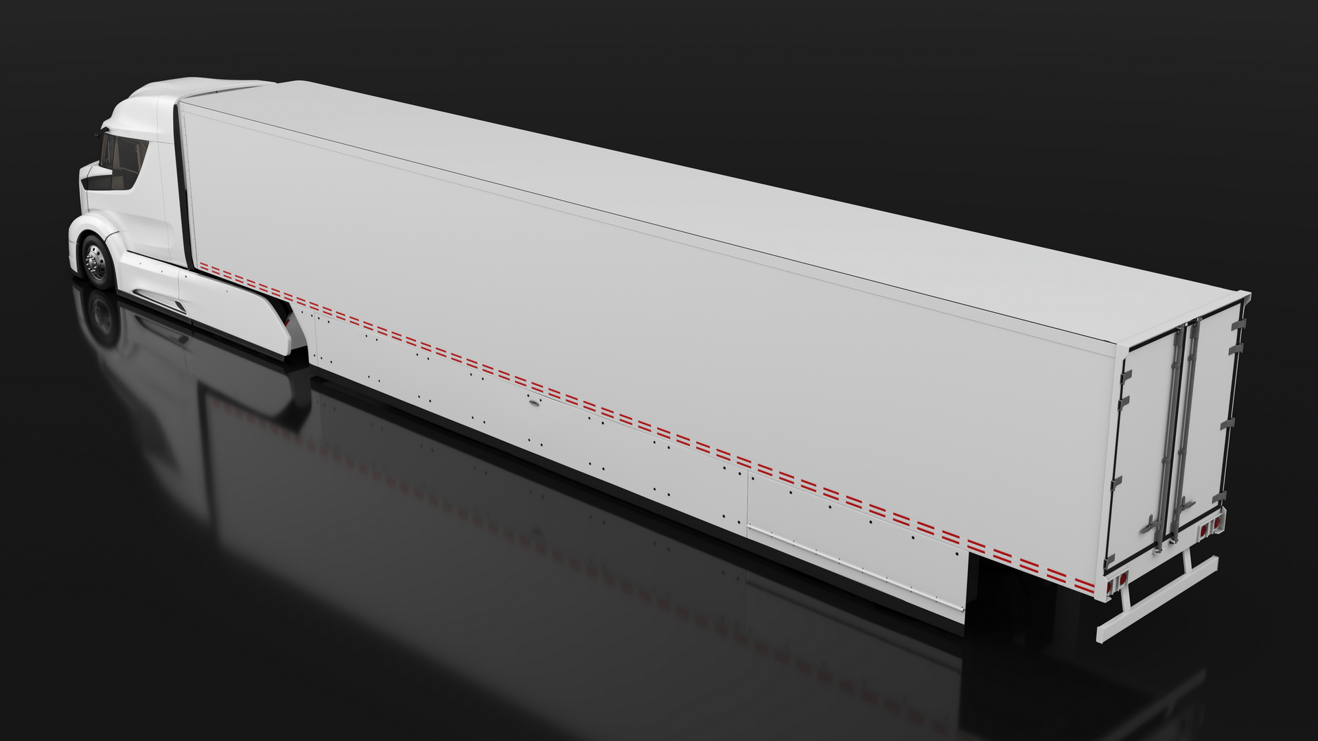 3D Advanced Long Haul Truck and Trailer Rigged model