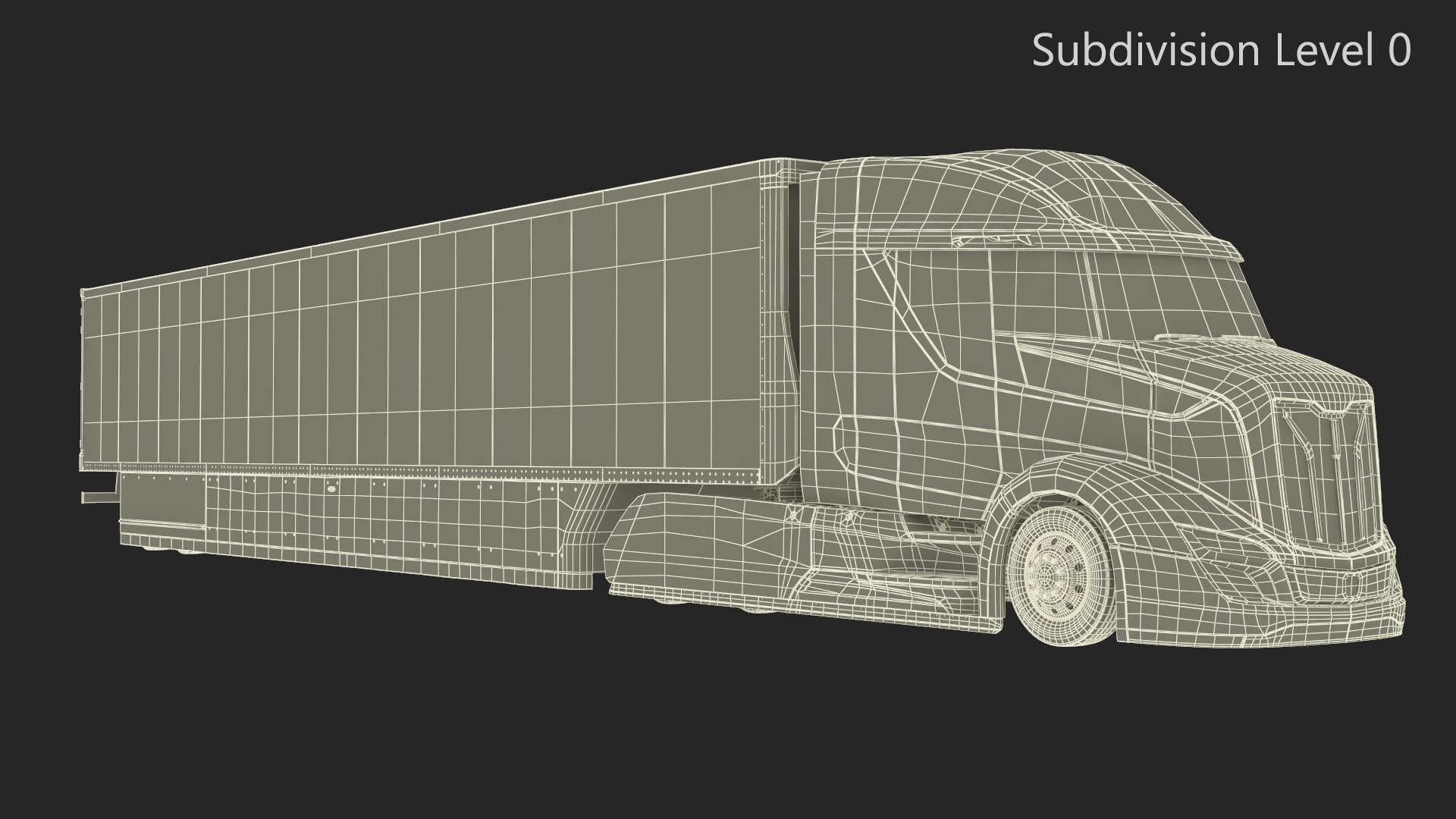 3D Advanced Long Haul Truck and Trailer Rigged model