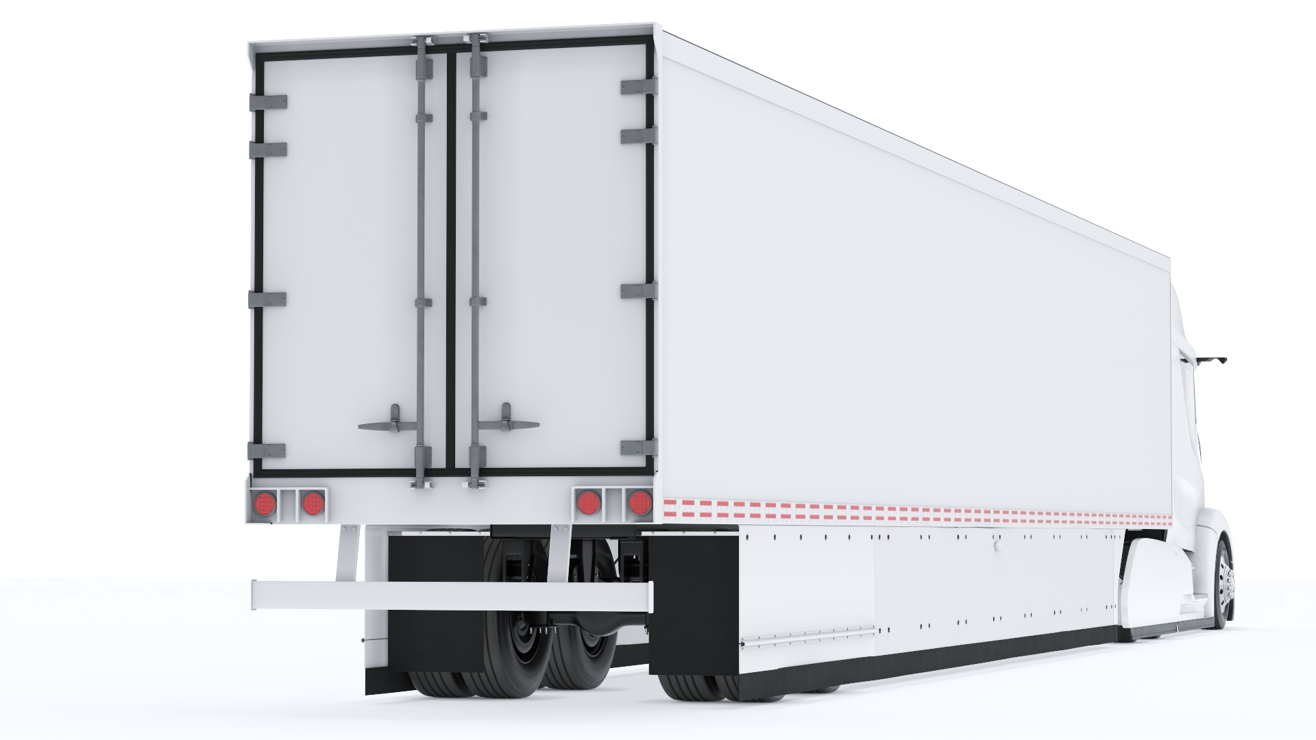 3D Advanced Long Haul Truck and Trailer Rigged model