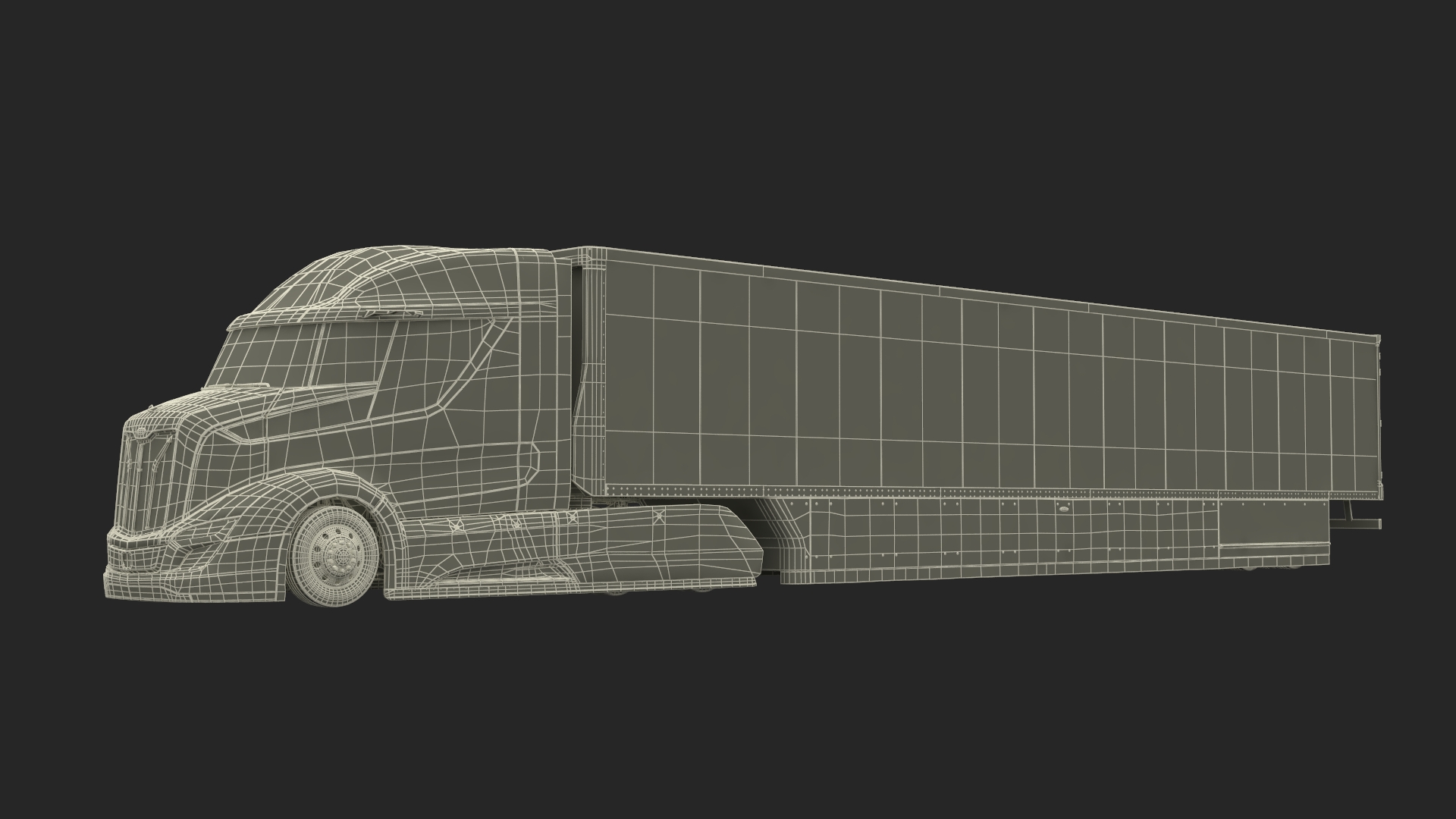 3D Advanced Long Haul Truck and Trailer Rigged model