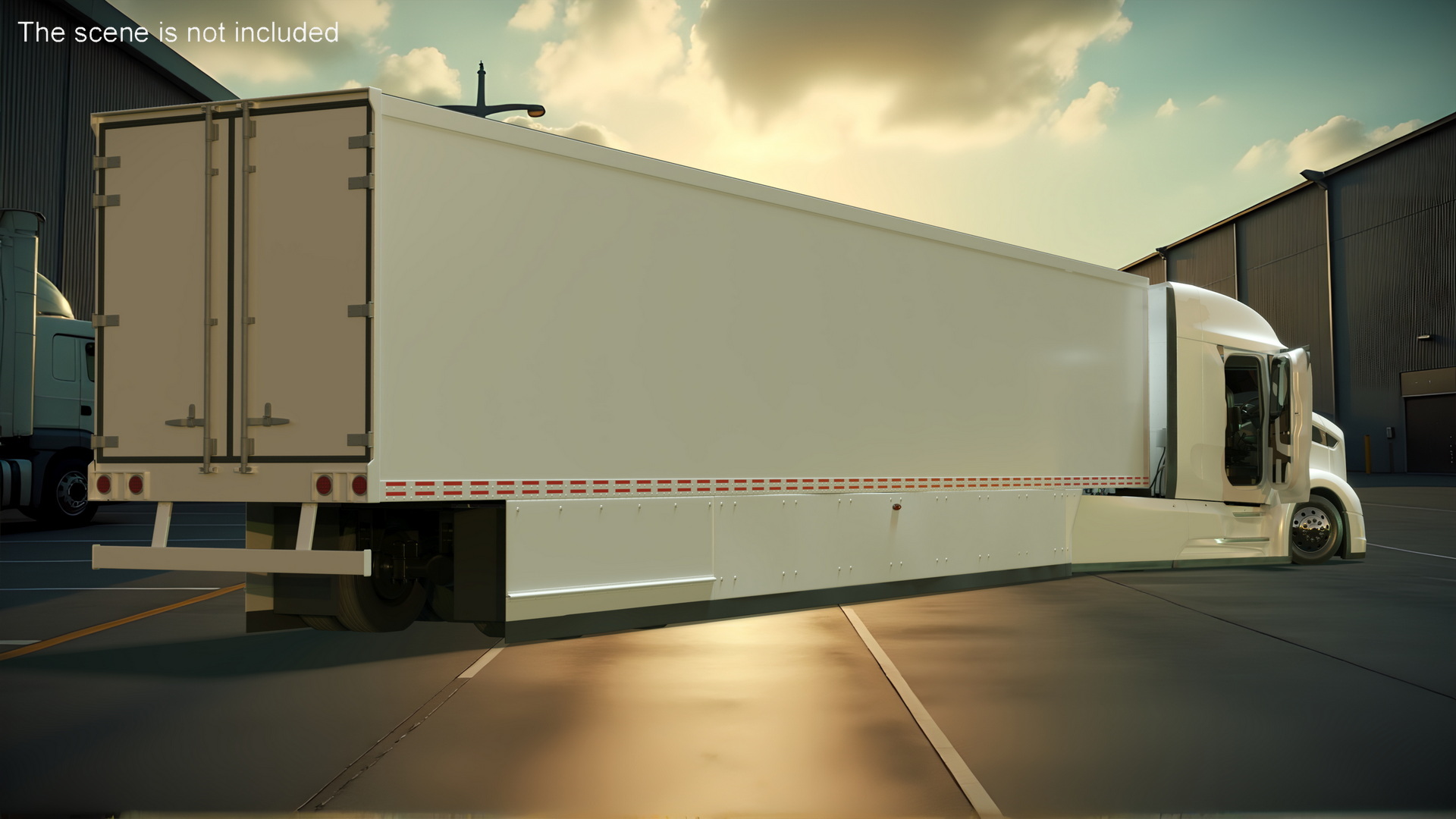 3D Advanced Long Haul Truck and Trailer Rigged model