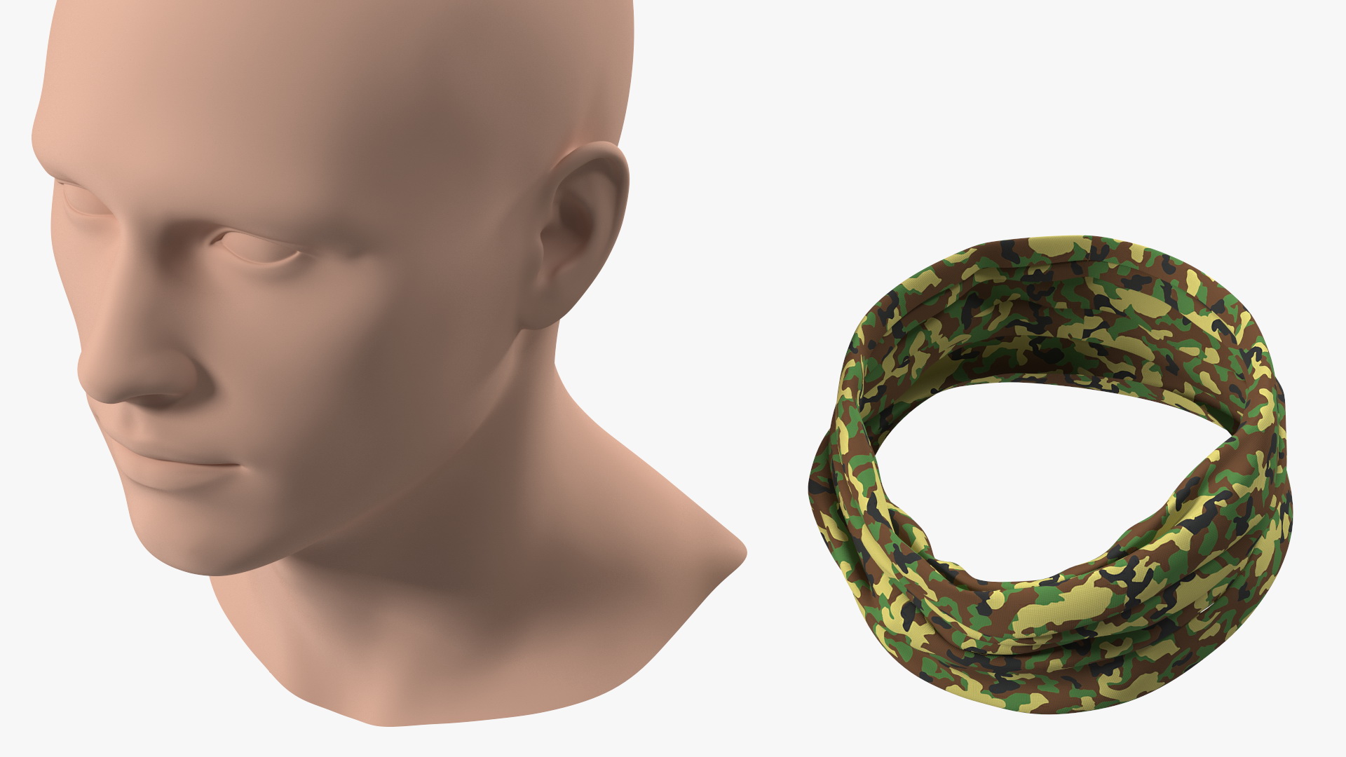 Multi Functional Neck Gaiter Camouflage 3D model