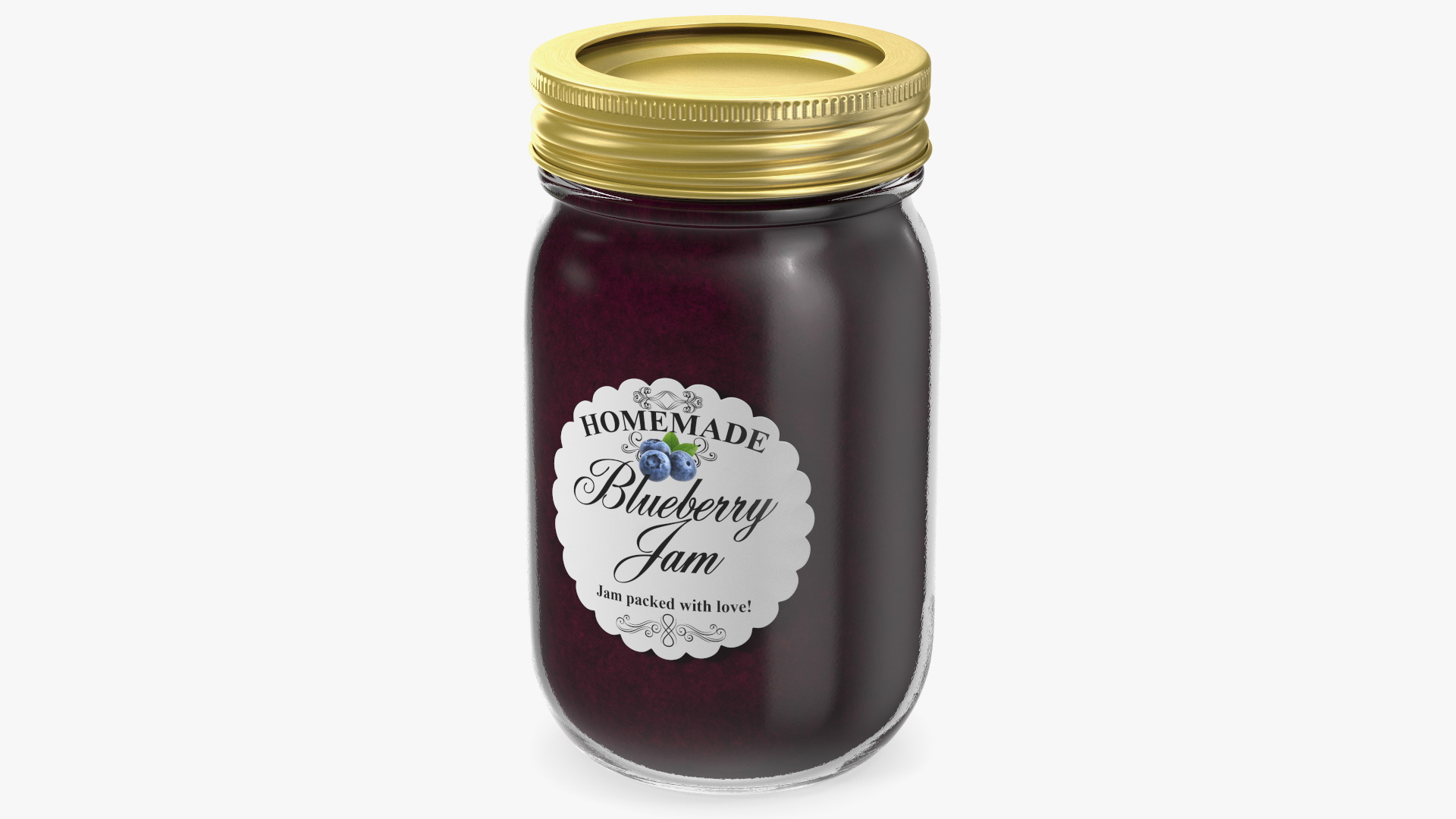 Jam Jar Blueberry 3D