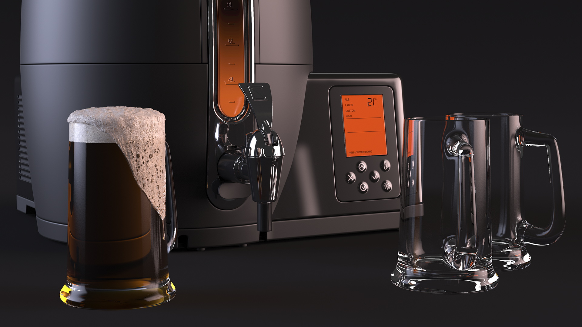 3D Home Beer Brewing Machine Brewart with Mugs model