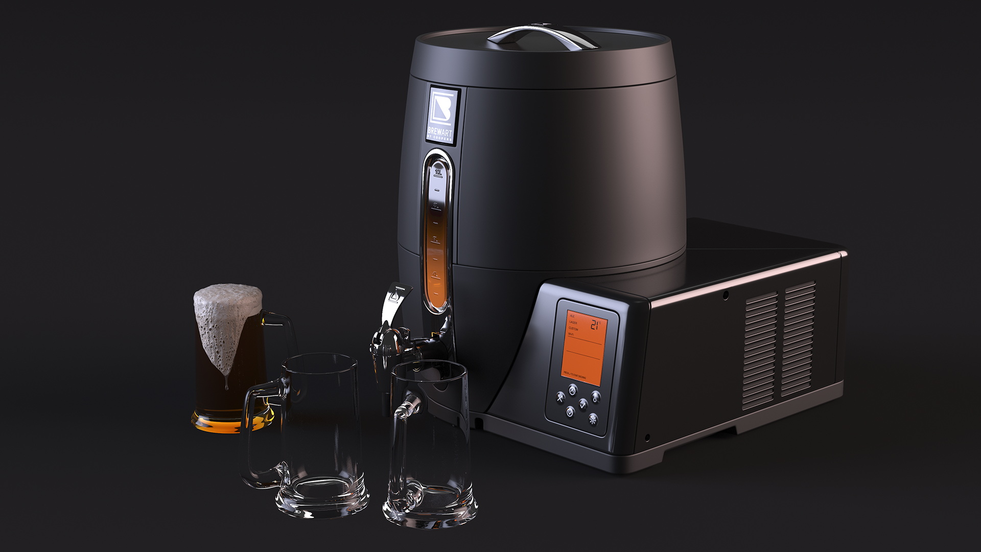 3D Home Beer Brewing Machine Brewart with Mugs model