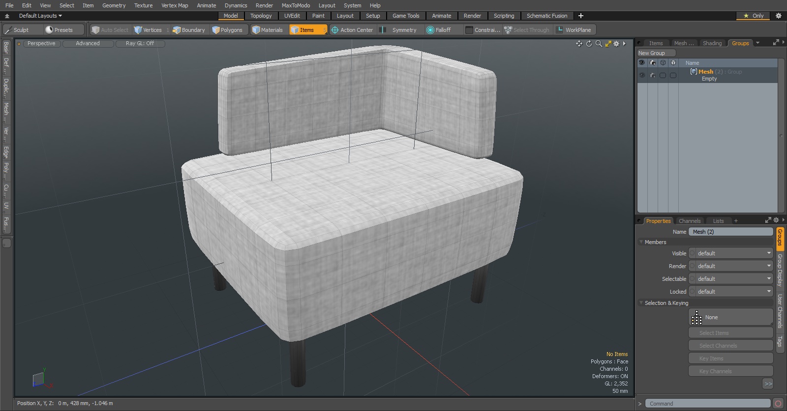 Office Corner Armchair 3D