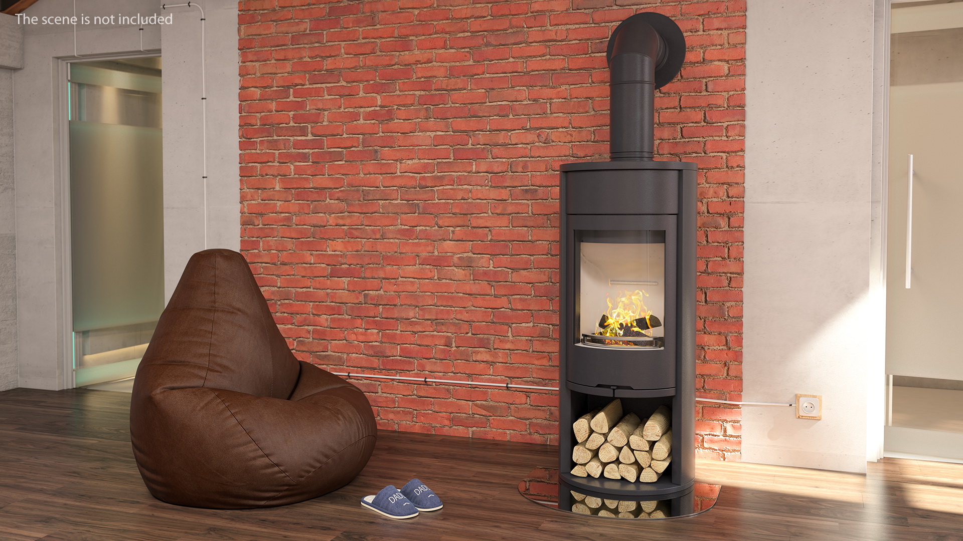 3D Wood Burning Stove Contura 610 Wall Venting model