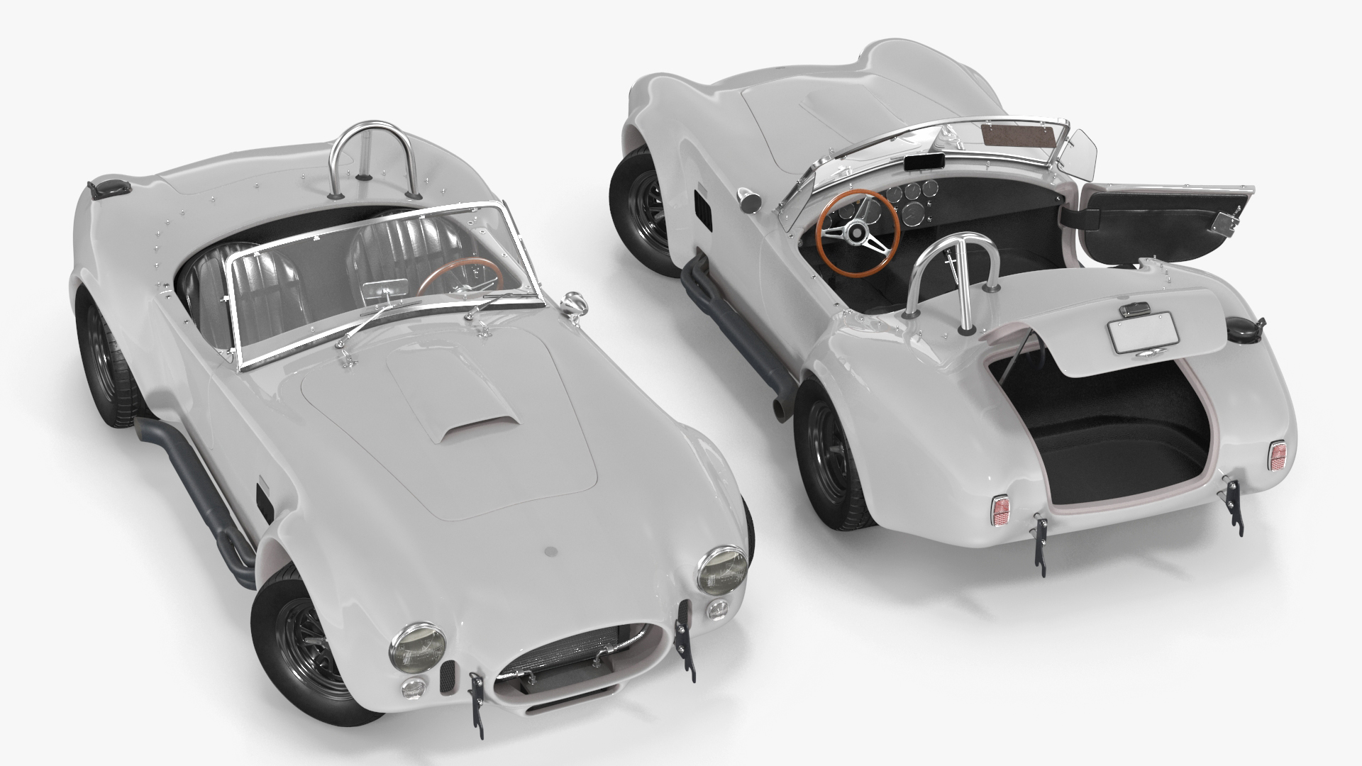 Racing Retro Car White Rigged 3D model