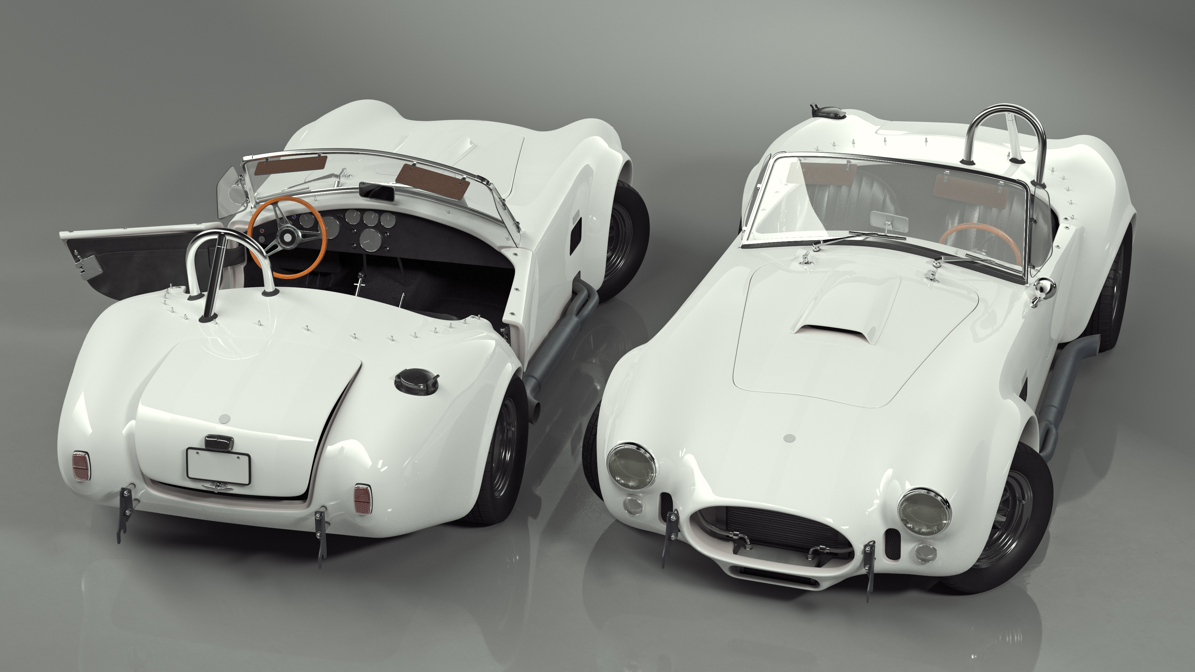 Racing Retro Car White Rigged 3D model