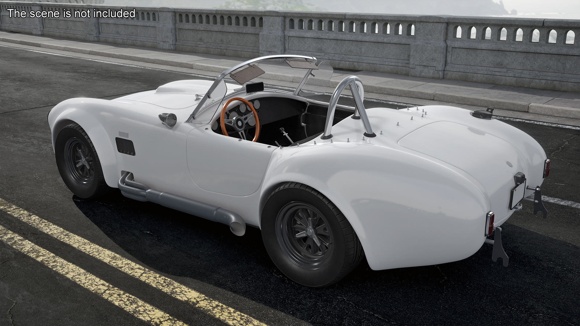 Racing Retro Car White Rigged 3D model