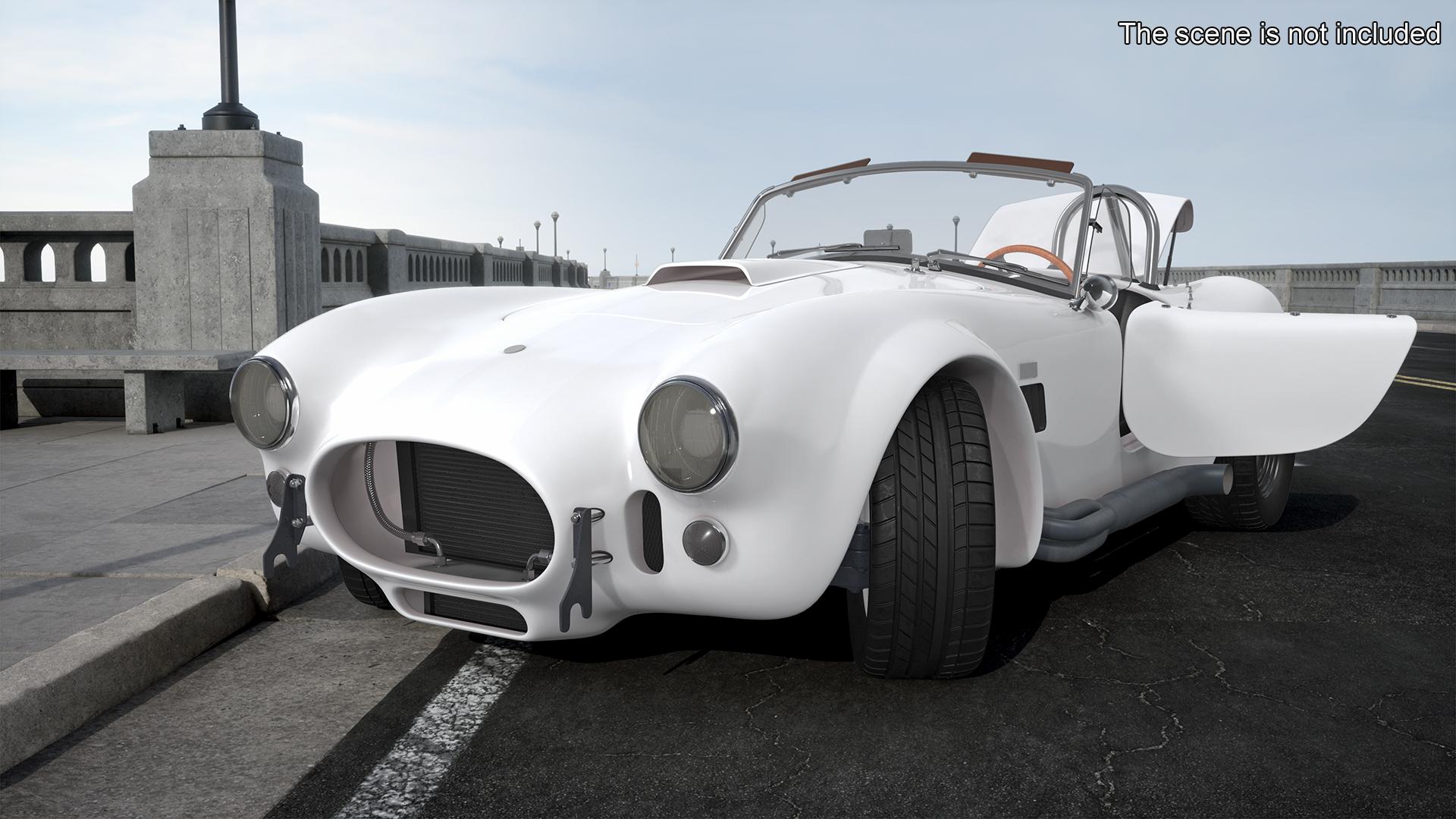 Racing Retro Car White Rigged 3D model