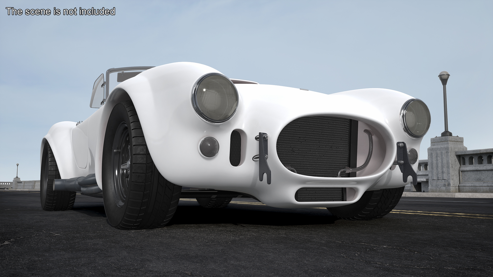 Racing Retro Car White Rigged 3D model