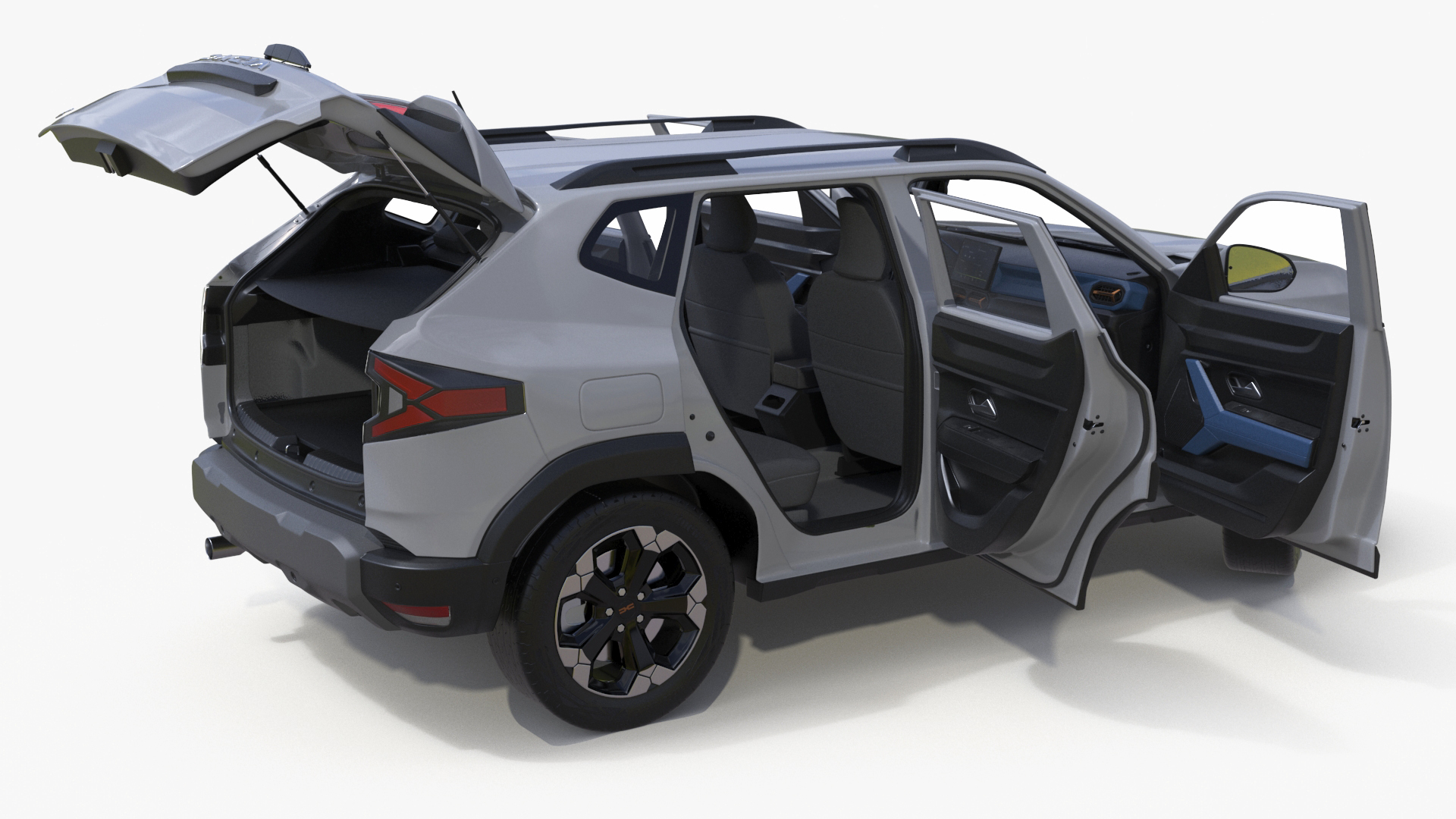 3D model Dacia Duster 2024 Crossover White Rigged