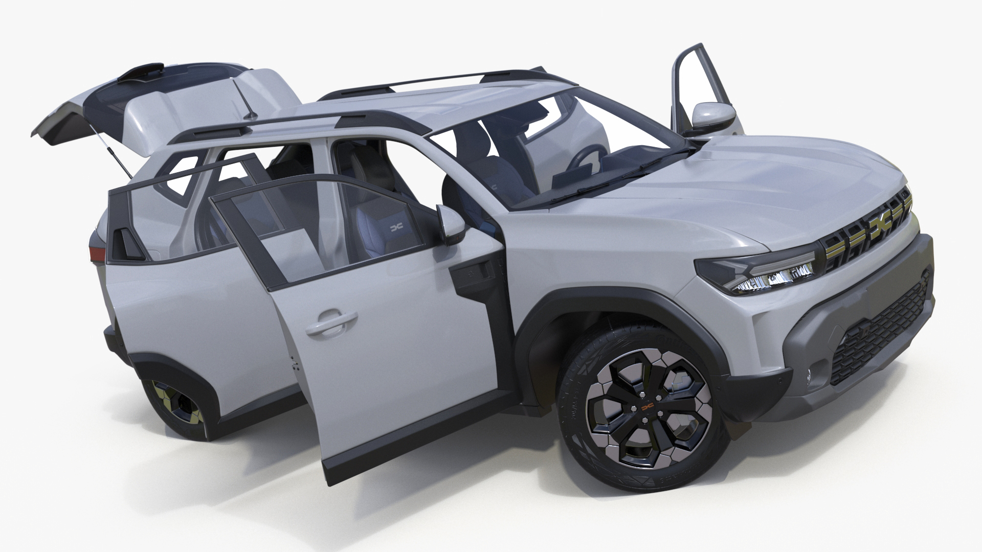 3D model Dacia Duster 2024 Crossover White Rigged