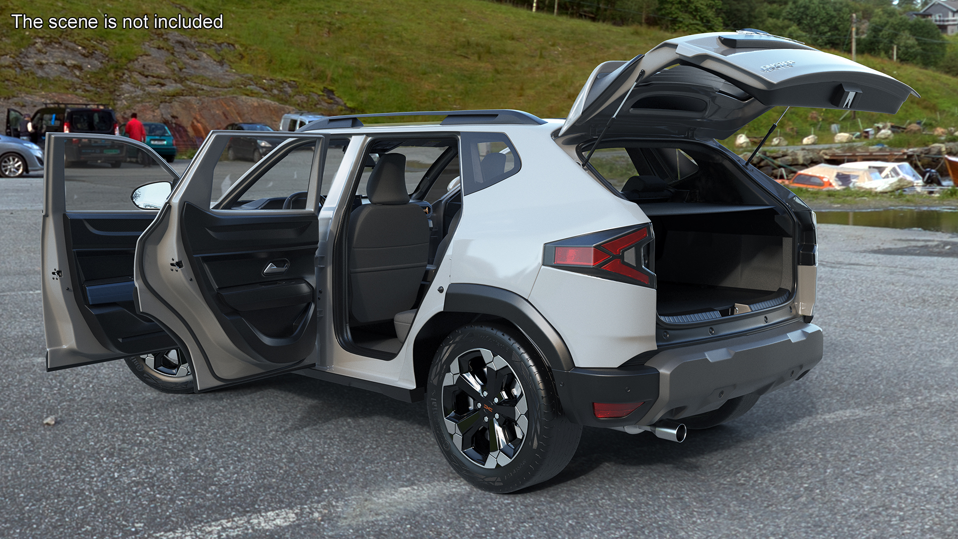 3D model Dacia Duster 2024 Crossover White Rigged