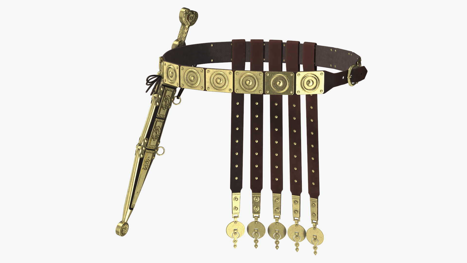 3D Roman Belt with Pugio Dagger model