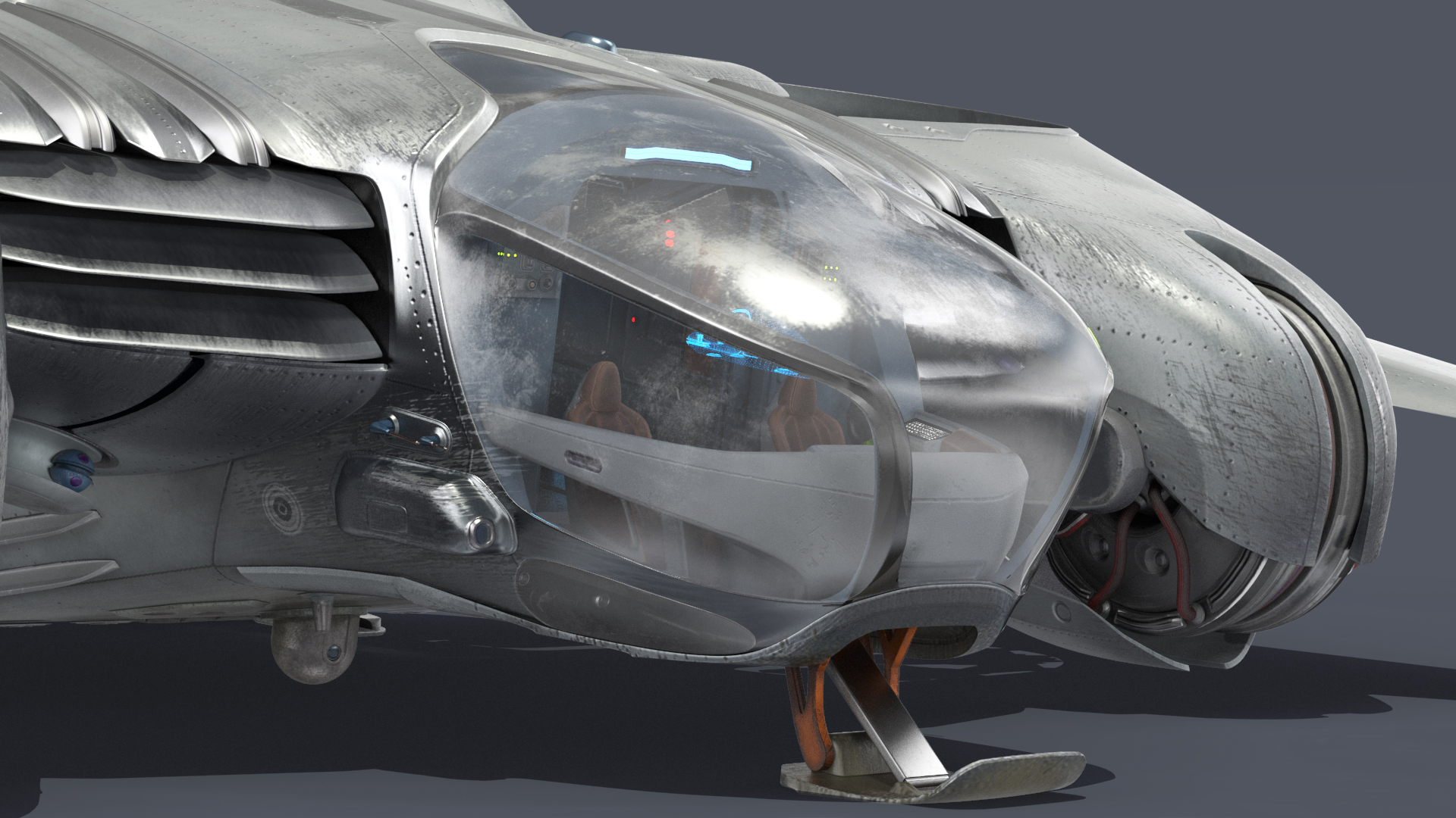 Sci Fi Dropship Landing Position 3D