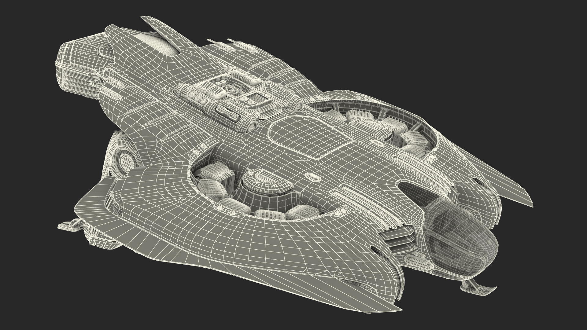 Sci Fi Dropship Landing Position 3D