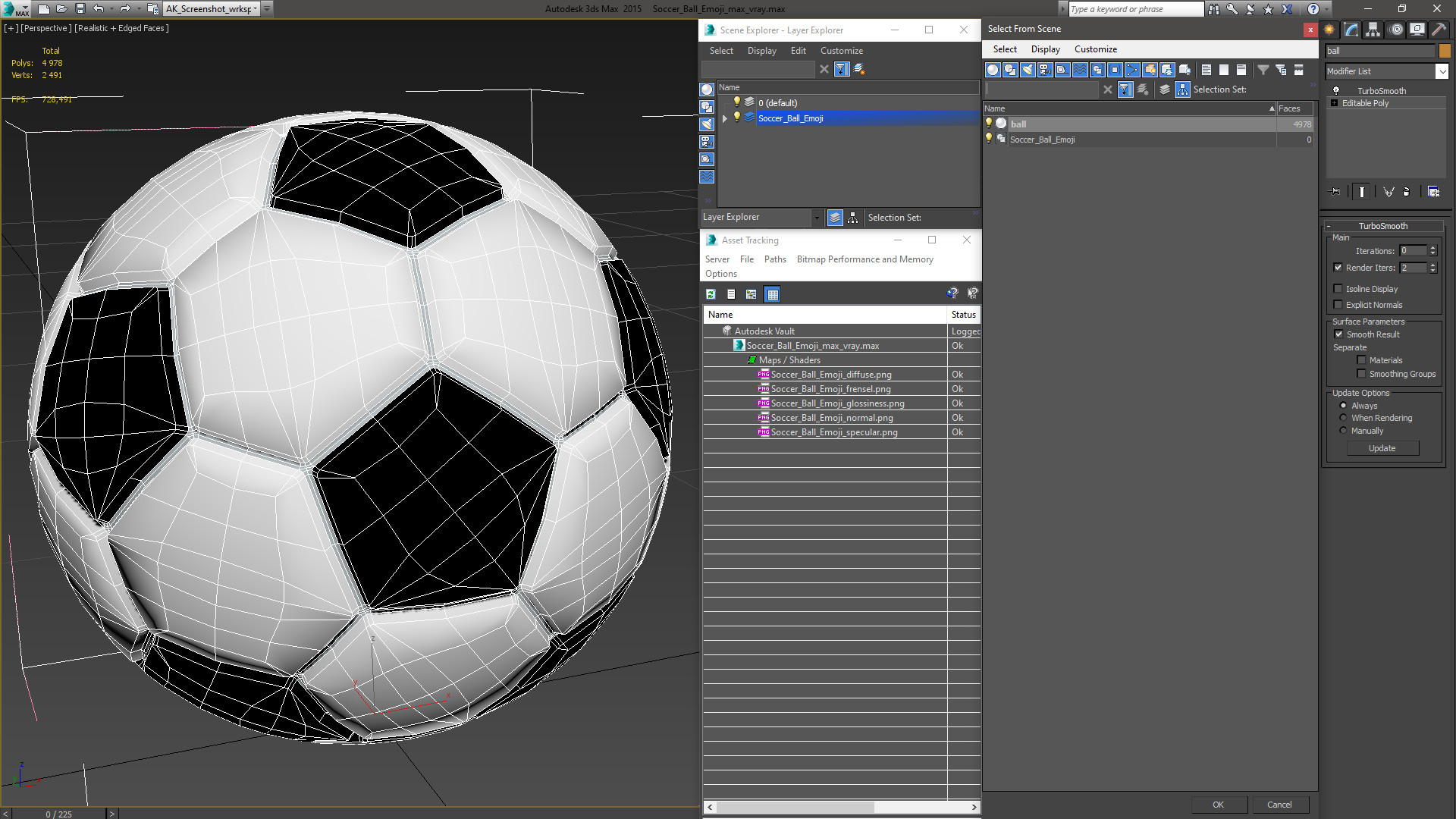 Soccer Ball Emoji 3D