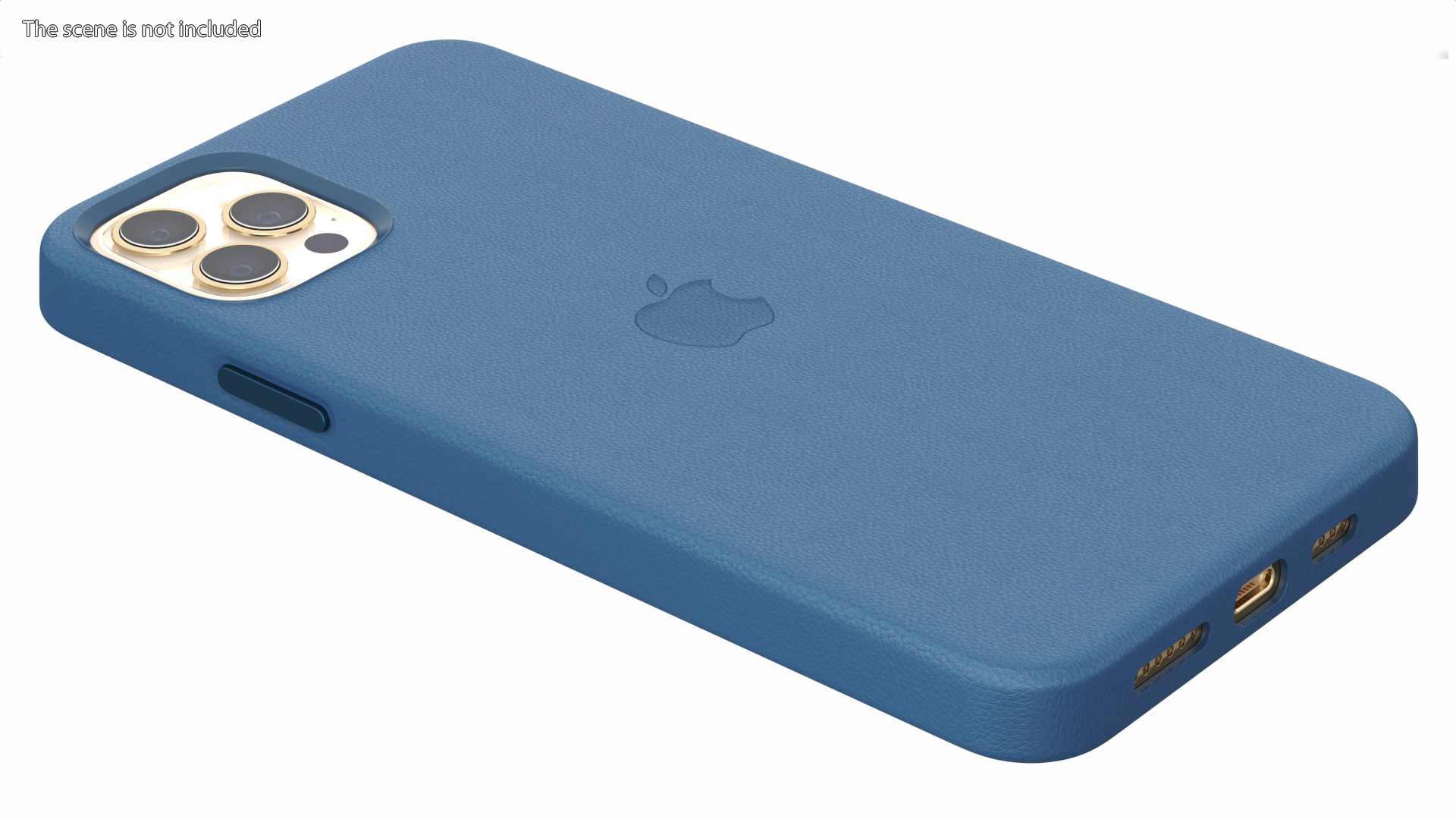 iPhone 12 Pro Max Leather Case Baltic Blue 3D