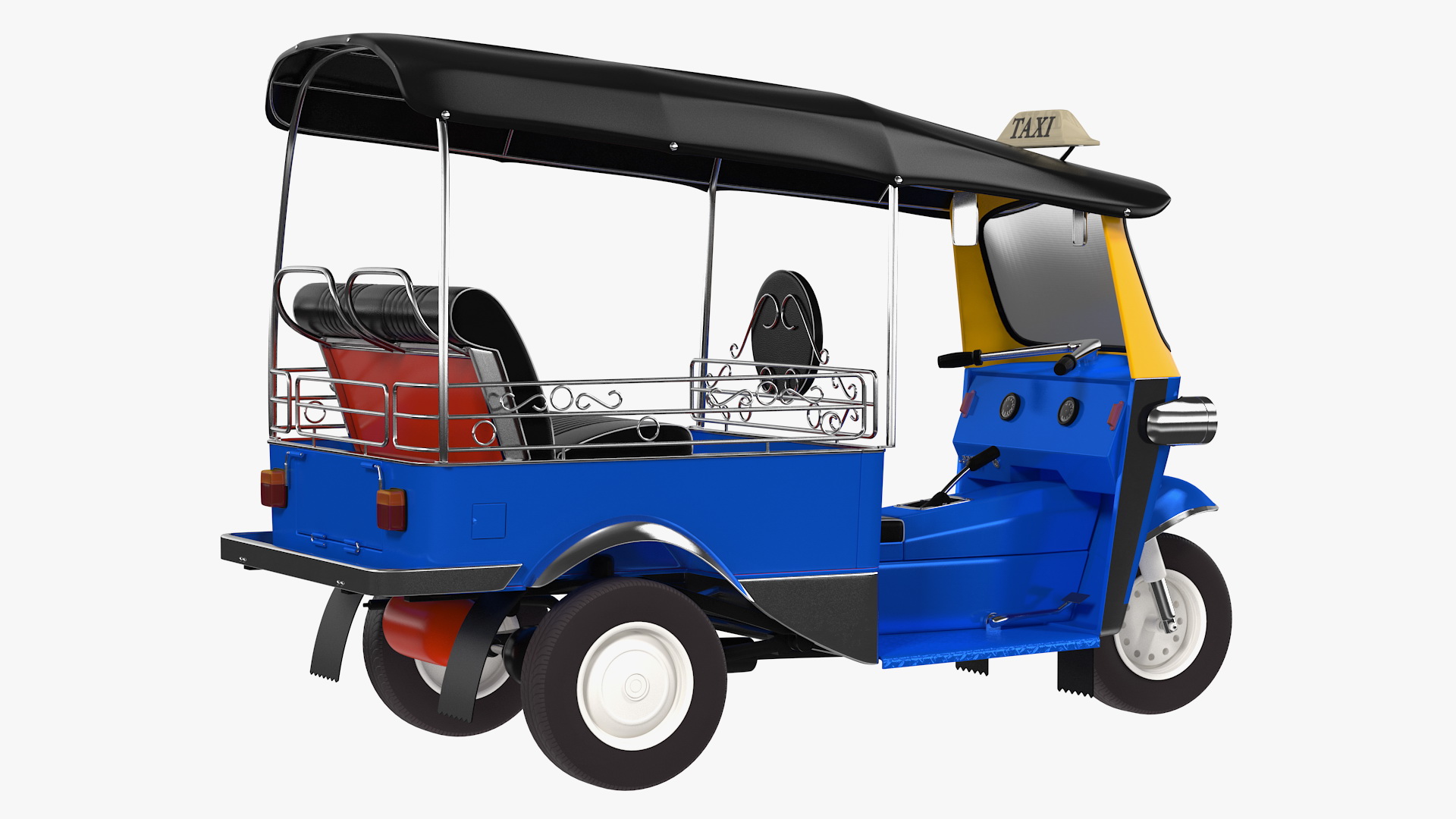 3D Traditional Tuk Tuk Taxi Rigged