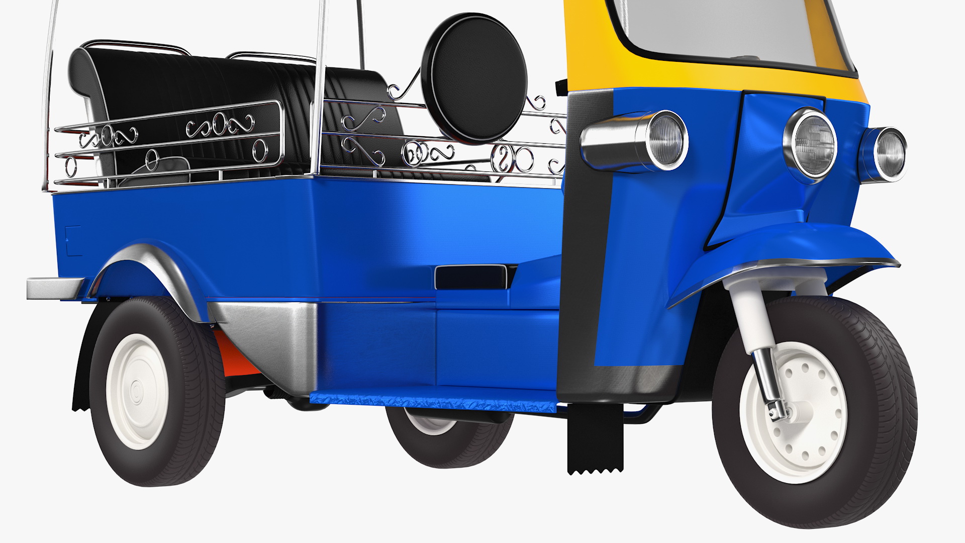 3D Traditional Tuk Tuk Taxi Rigged