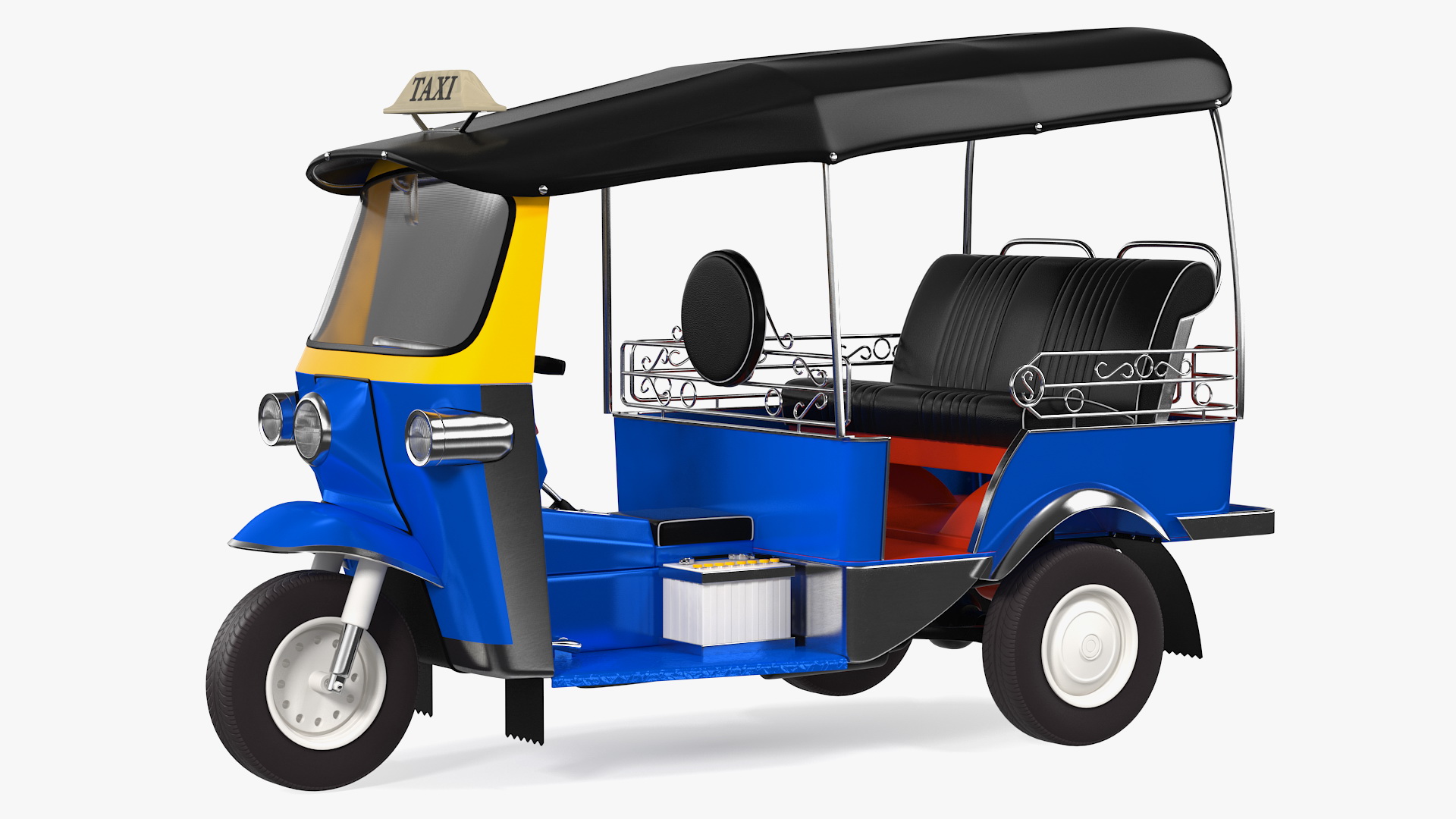 3D Traditional Tuk Tuk Taxi Rigged