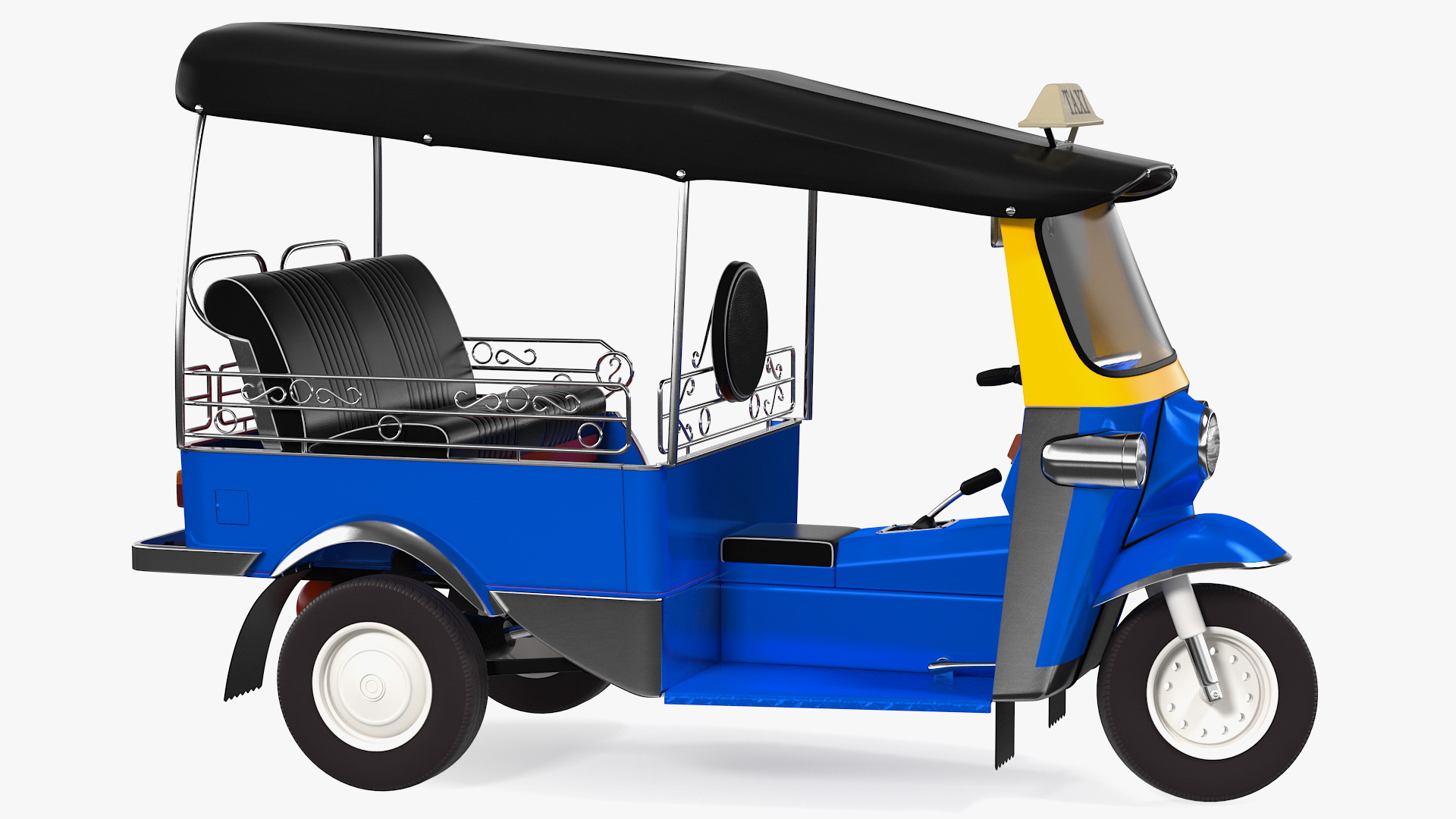 3D Traditional Tuk Tuk Taxi Rigged