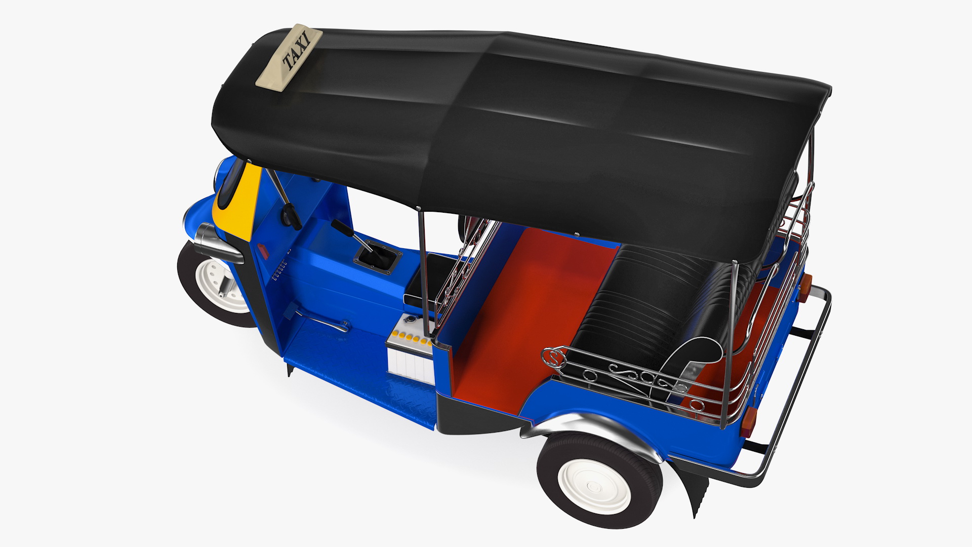 3D Traditional Tuk Tuk Taxi Rigged