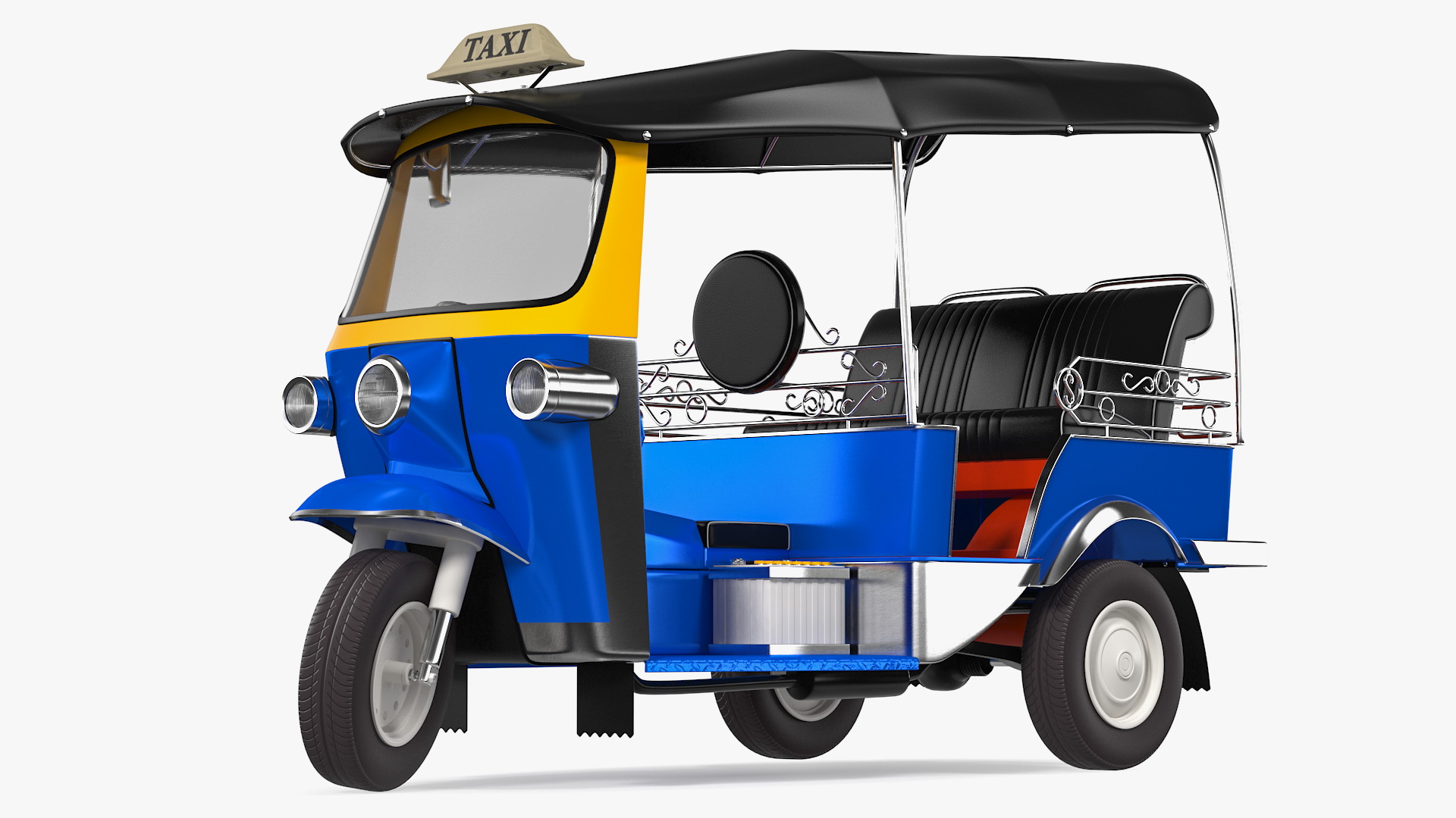 3D Traditional Tuk Tuk Taxi Rigged