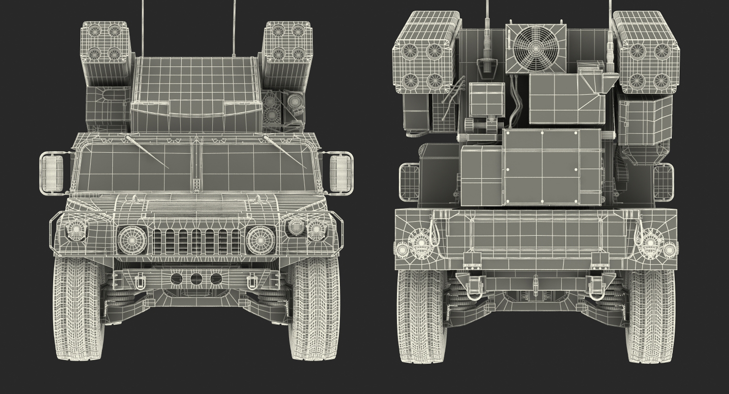 HMMWV M998 Equipped with Avenger Desert 3D model