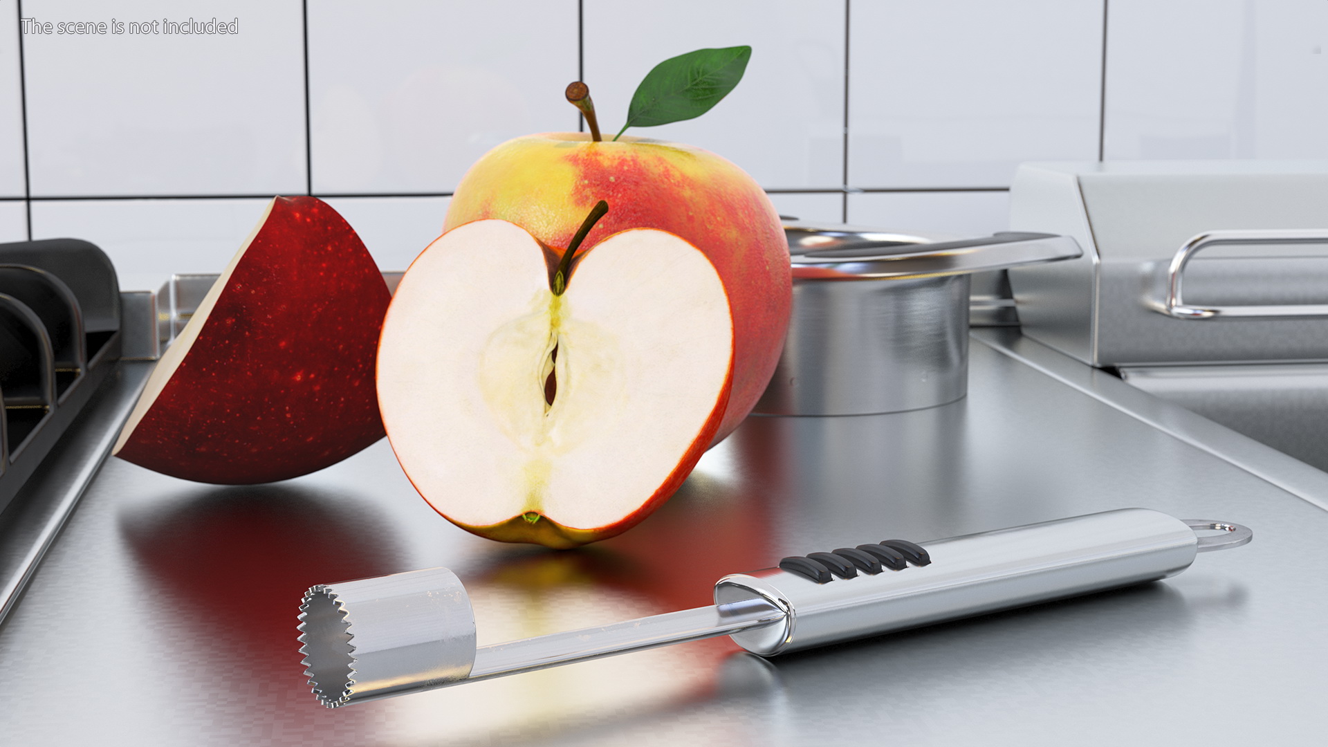 Stainless Steel Apple Core Remover 3D model