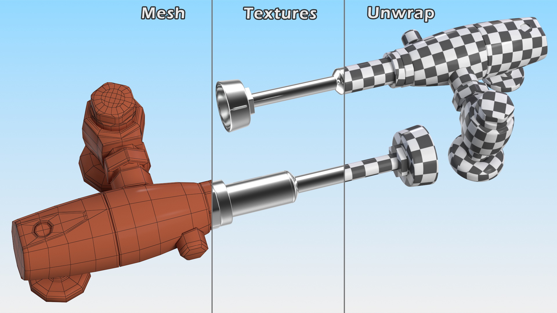 3D model Manual Urinal Flush Valve