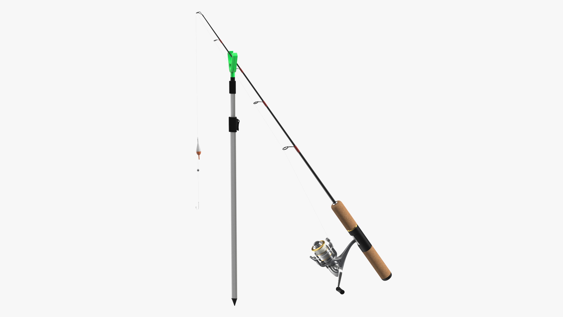 3D Fishing Pole on Rod Holder