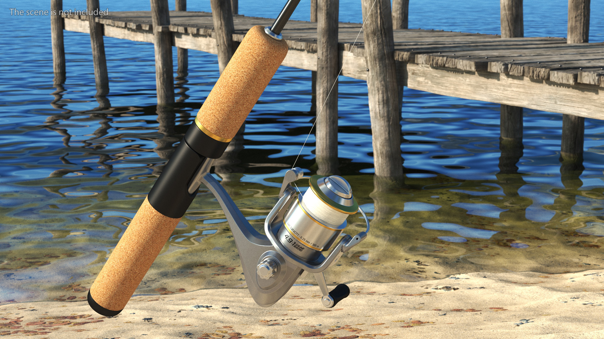 3D Fishing Pole on Rod Holder