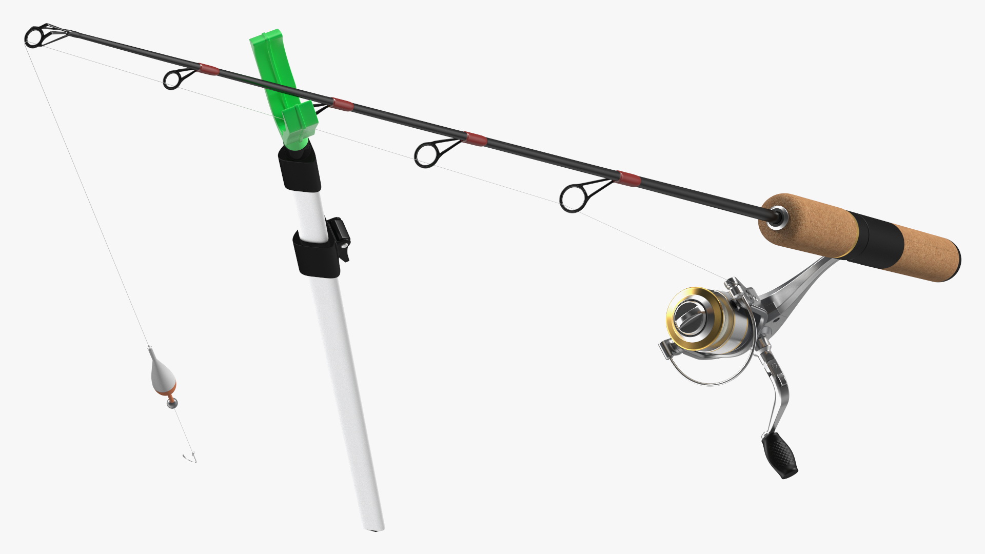 3D Fishing Pole on Rod Holder