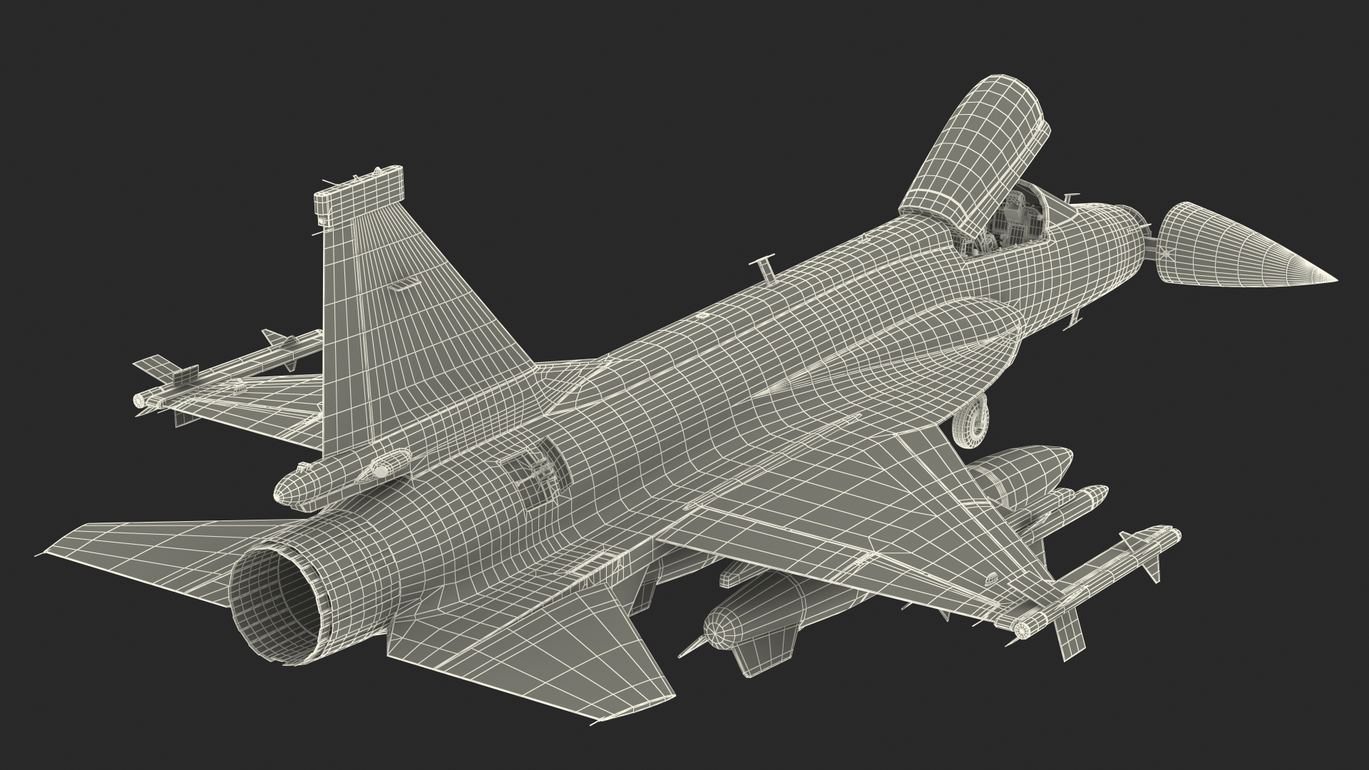 PAC JF-17 Thunder Green Livery with Armament 3D model