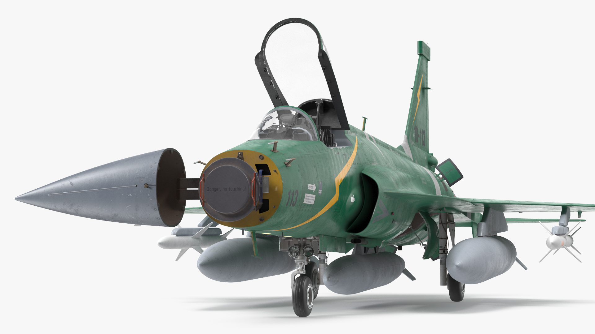 PAC JF-17 Thunder Green Livery with Armament 3D model