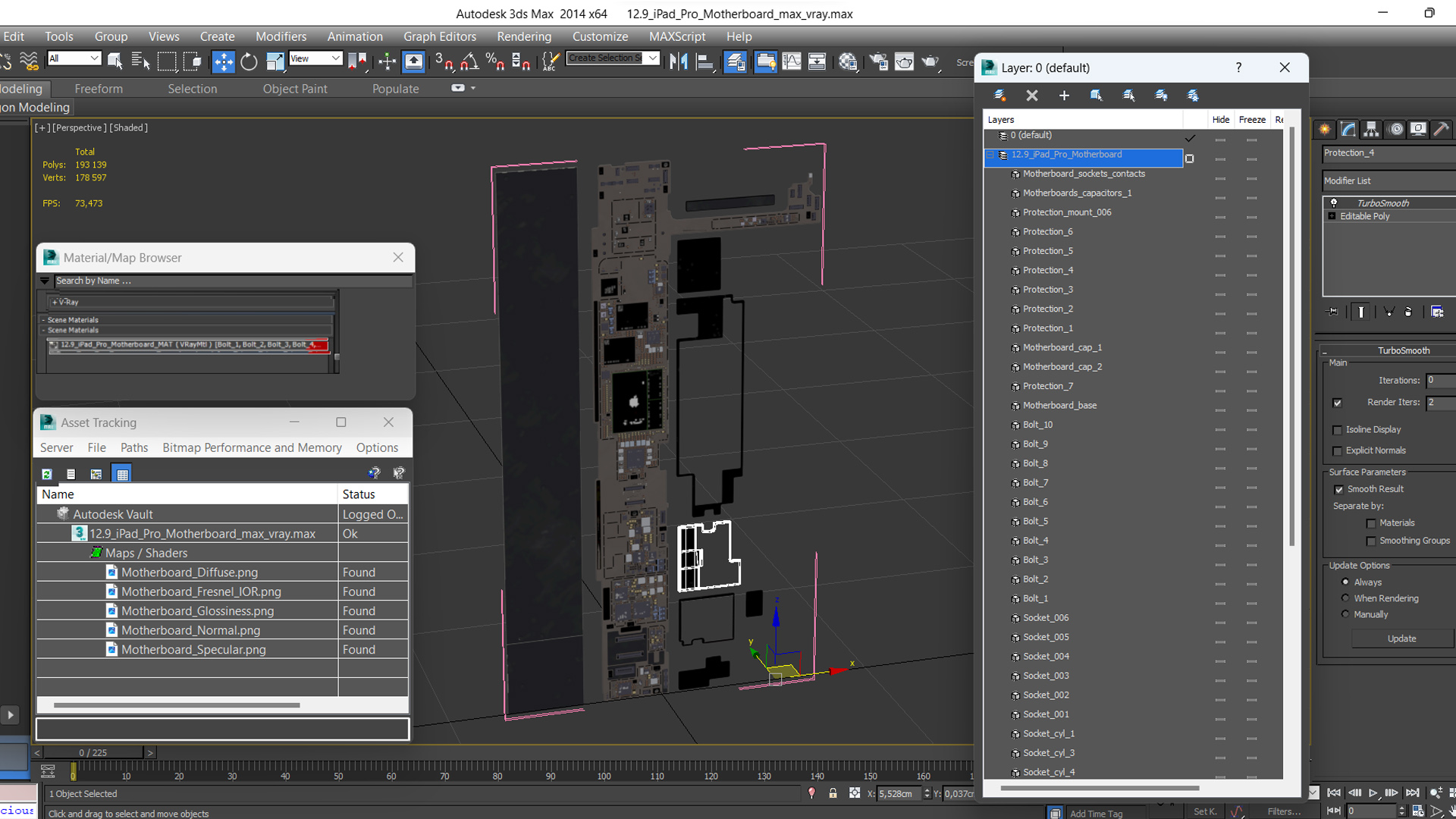 3D model 12 9 iPad Pro Motherboard