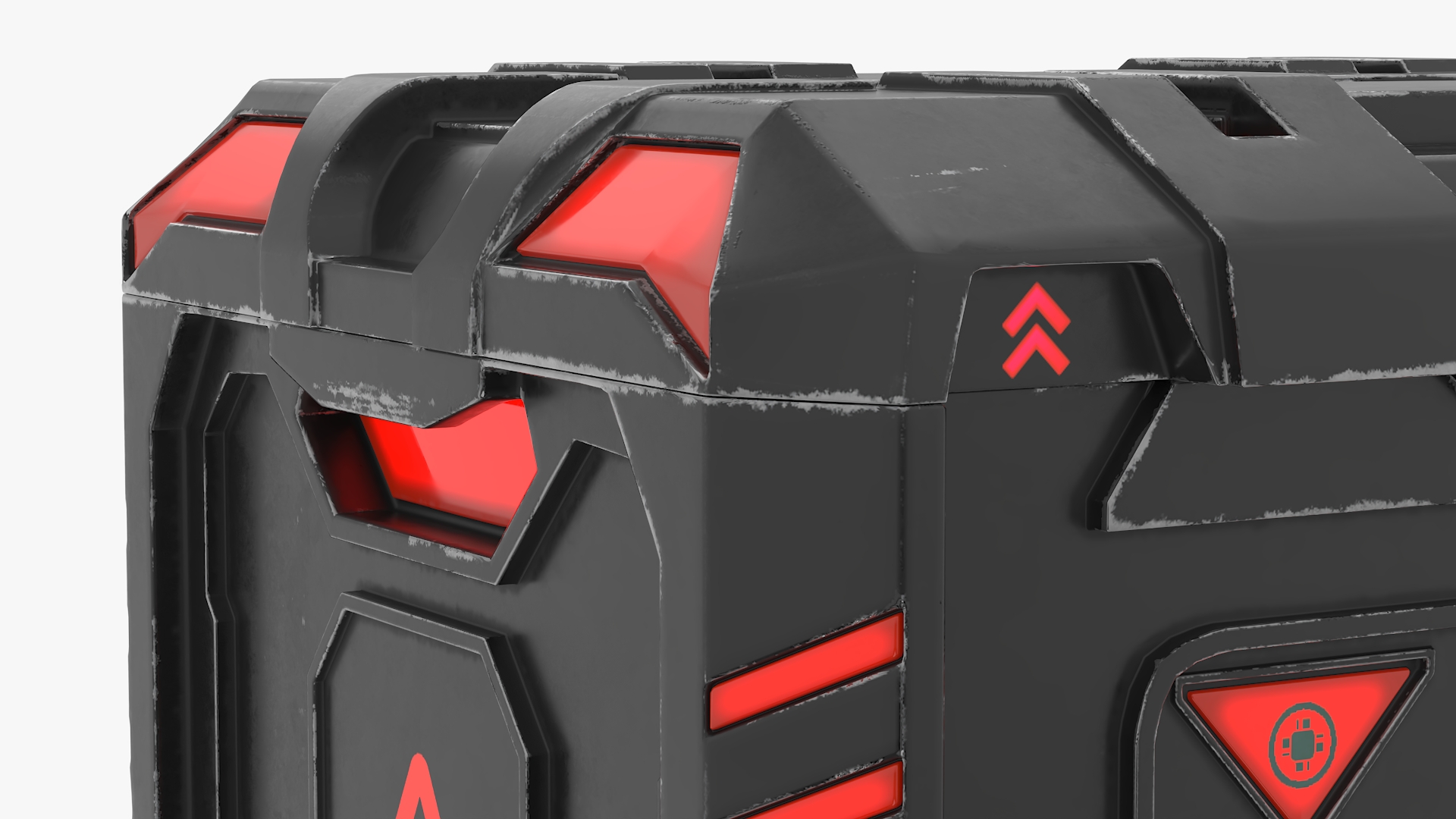 3D Futuristic Storage Crate Locked